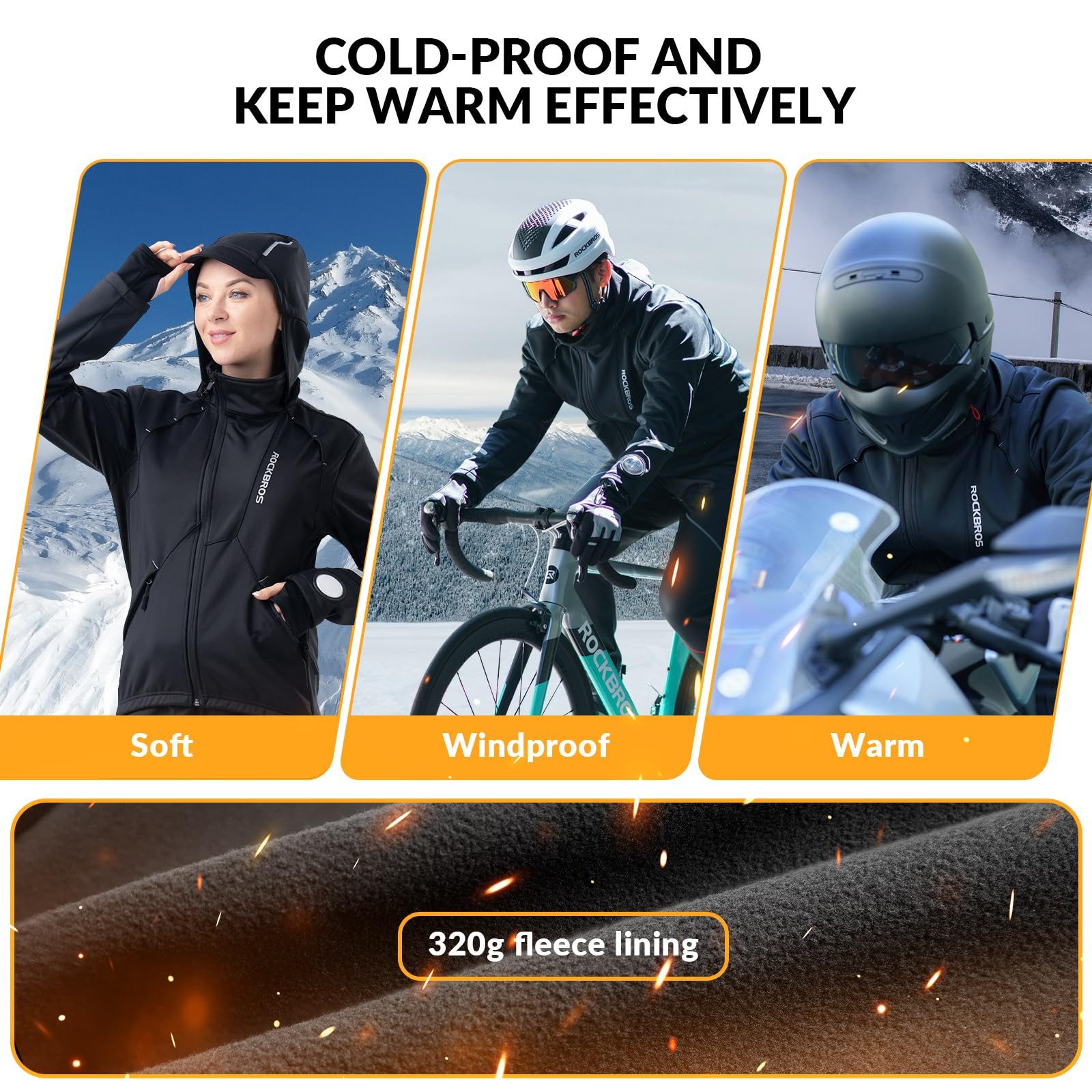 ROCKBROS Fahrradjacke Winter Herren Winterjacke (Winddichte Wasserdicht Atm günstig online kaufen