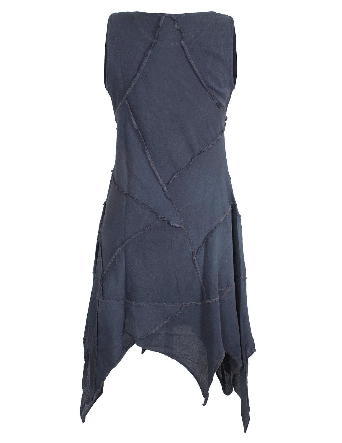 Vishes Zipfelkleid Armloses einfarbiges Patchwork Zipfelkleid günstig online kaufen