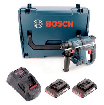Bosch Professional Schlagbohrmaschine Bosch GBH 18 V-EC Akku Bohrhammer 18V 1,7J SDS plus Brushless + 2x Akku 2,0 Ah + Ladegerät + L-Boxx