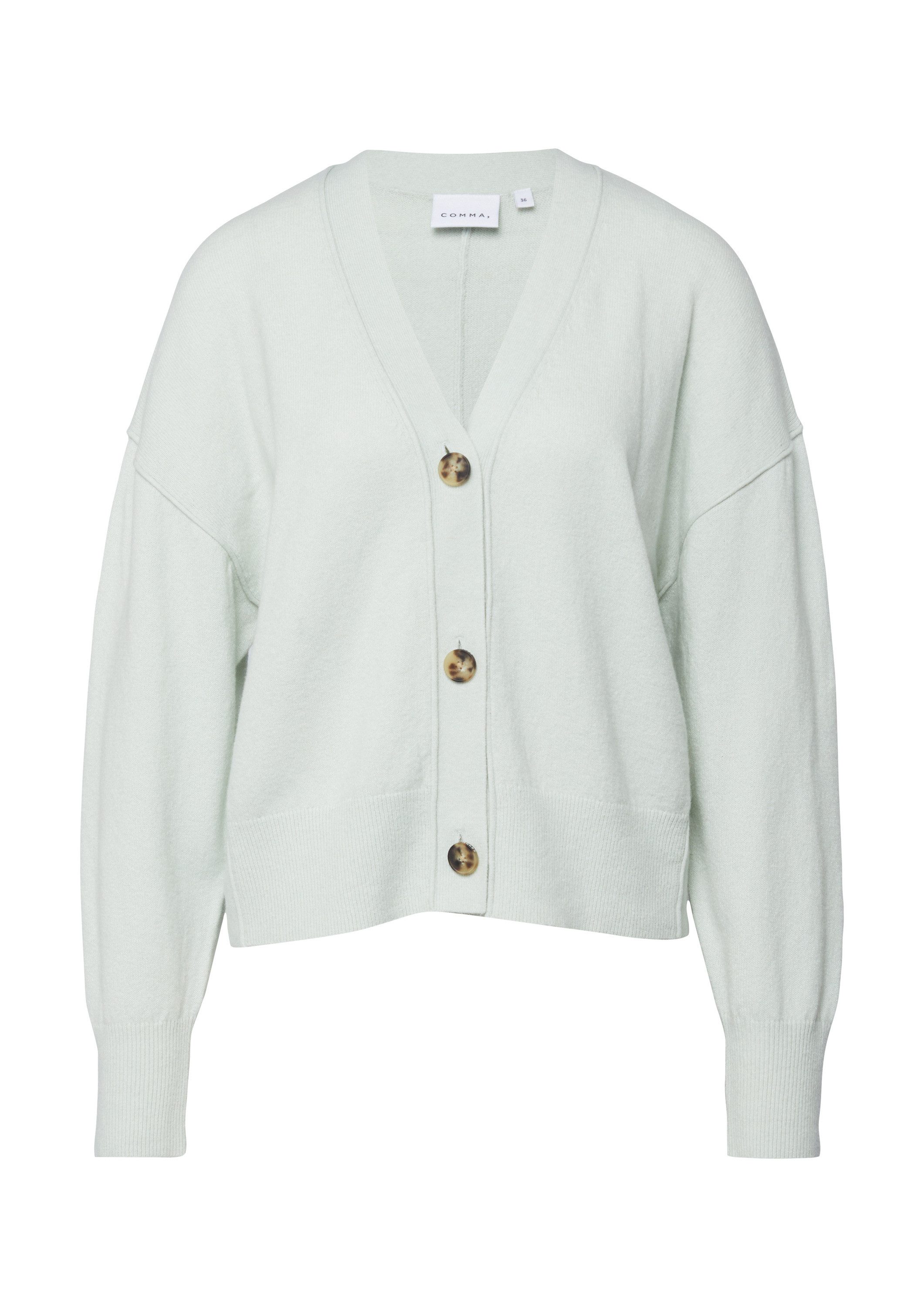 comma Cardigan Strickjacke Softer Baumwollmix-Cardigan in Oversize