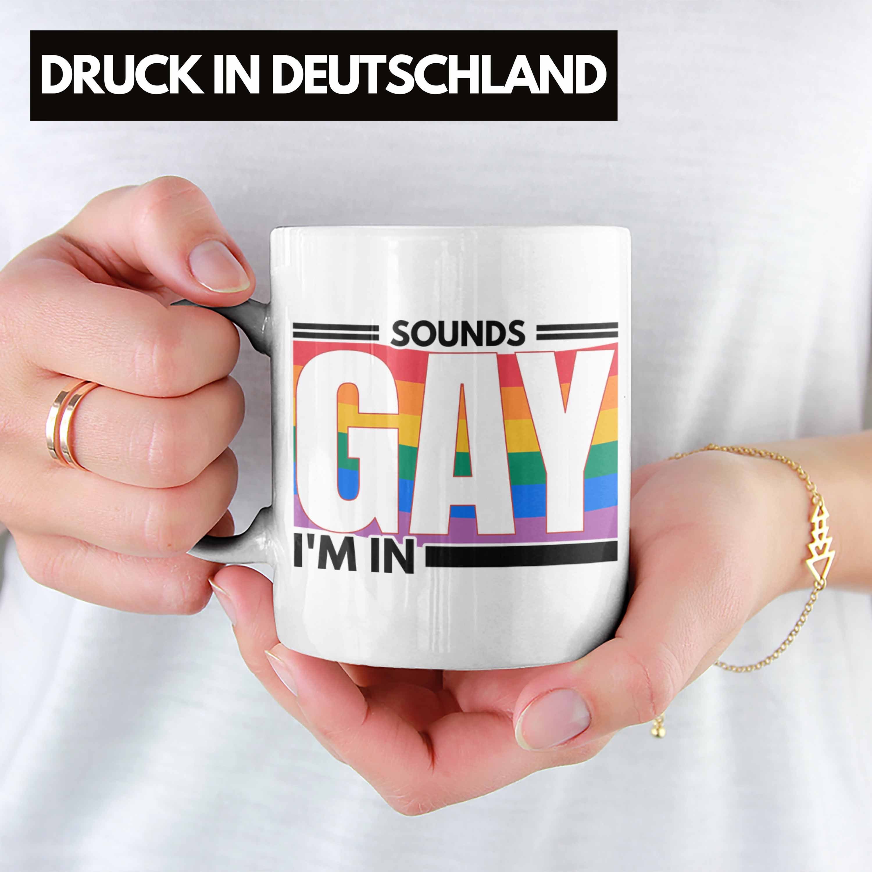 Trendation Tasse Trendation - LGBT Im Grafik Sounds Lustige Regenbogen Tasse Weiss Geschenk Gay Schwule Transgender für In Regenbogen Lesben