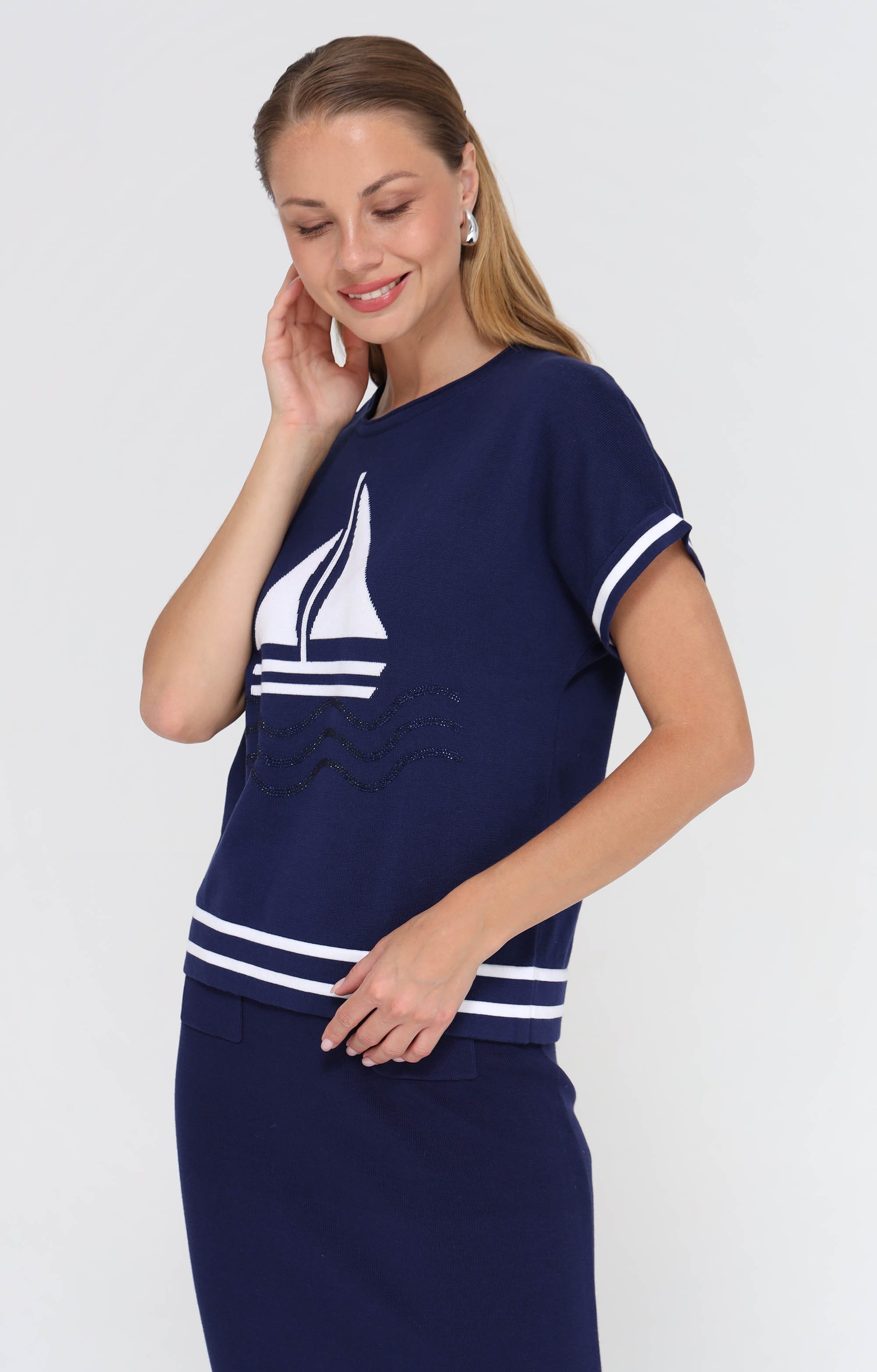 Passioni T-Shirt mit Segelboot-Motiv günstig online kaufen