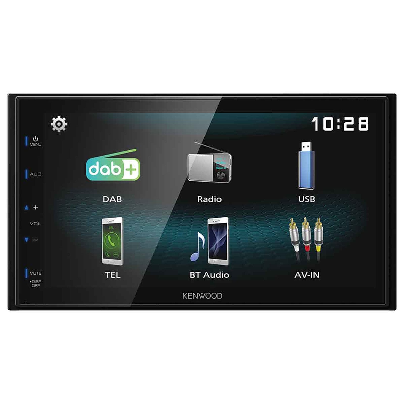 KENWOOD DMX125DAB 2-DIN DAB+ Bluetooth Apple Android Autoradio Autoradio (RDS, AM/FM Radio, Animiertes Display, Bluetooth, DAB+, Freisprecheinrichtung, Touchscreen, DAB)