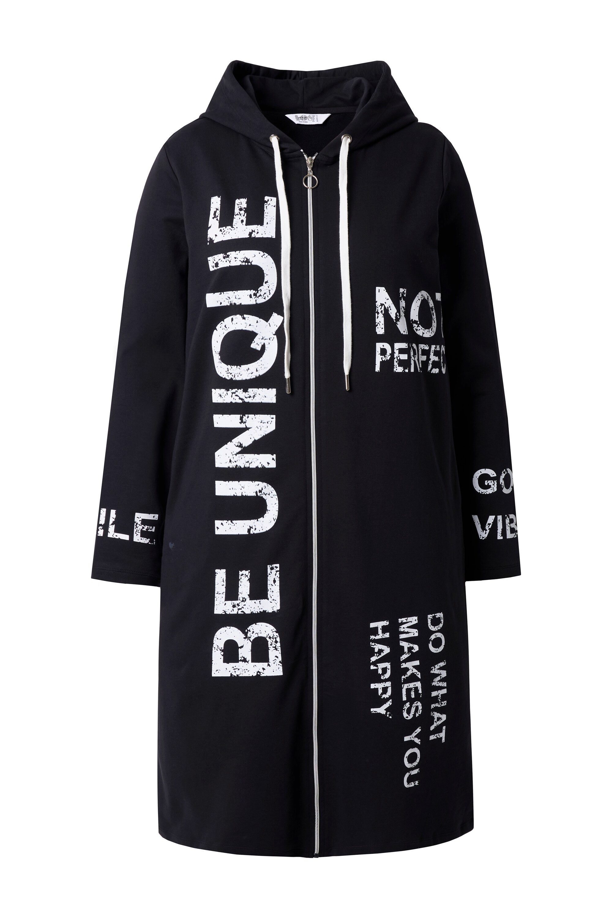 Angel of Style Sweatjacke Long-Sweatjacke A-Linie Schriftzüge Kapuze günstig online kaufen