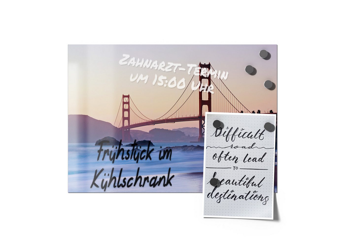 Thumbnail - DEQORI Magnetfolie 'Morgenrot Brücke', beschreibbar universal Magnetmatte magnetisch Folie Planer Kalender