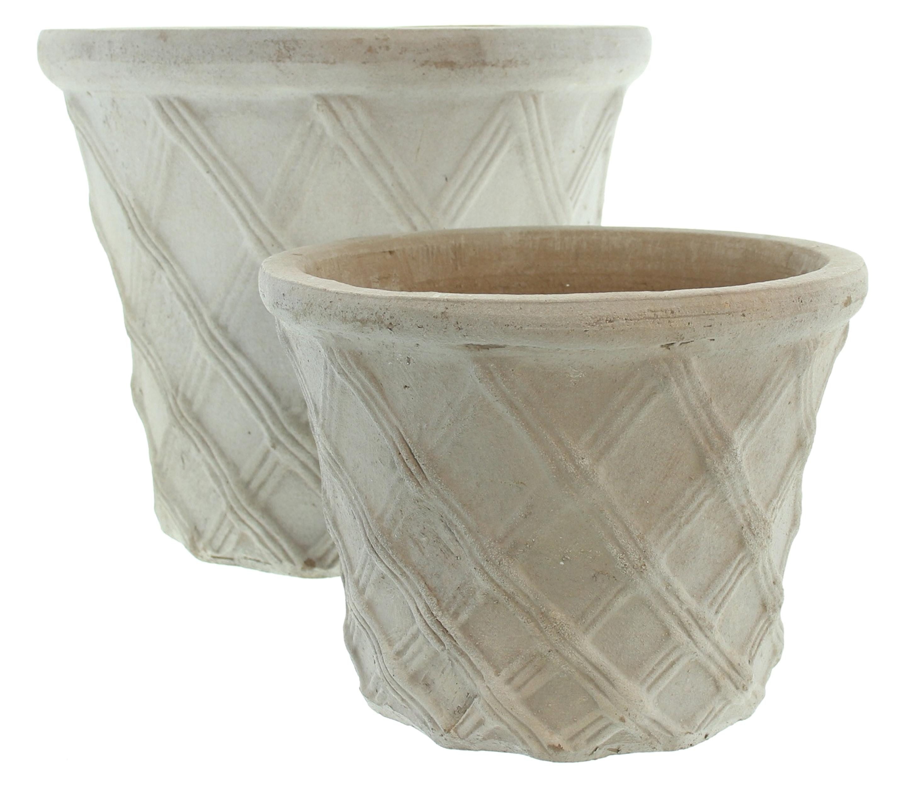 Blumentopf Pflanztopf "Rauten", 2er Set