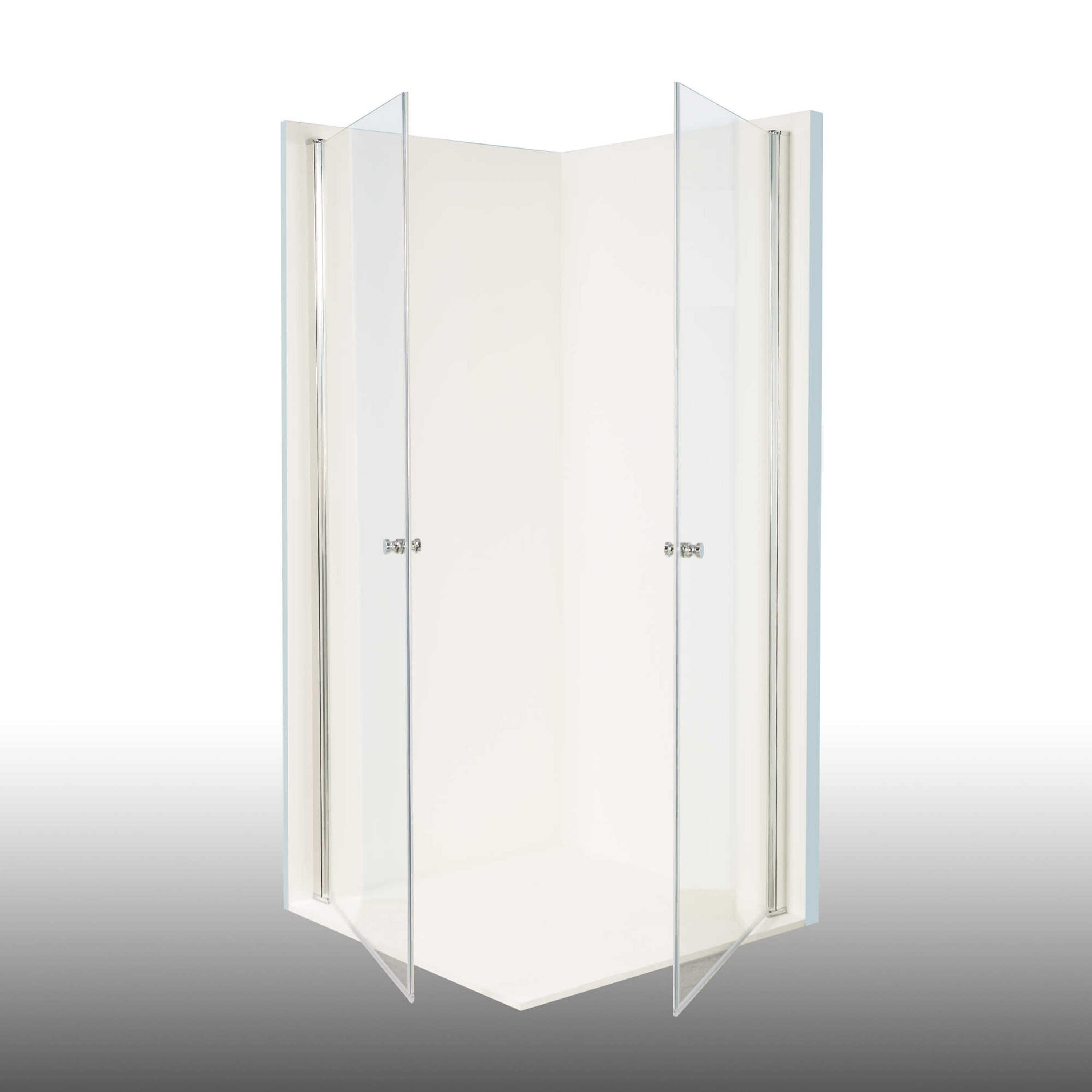 Dusbad Eckdusche Dusche Dusbad Vital 2 Pendeltür Eckdusche, BxT: 100x100 cm, ESG-Glas