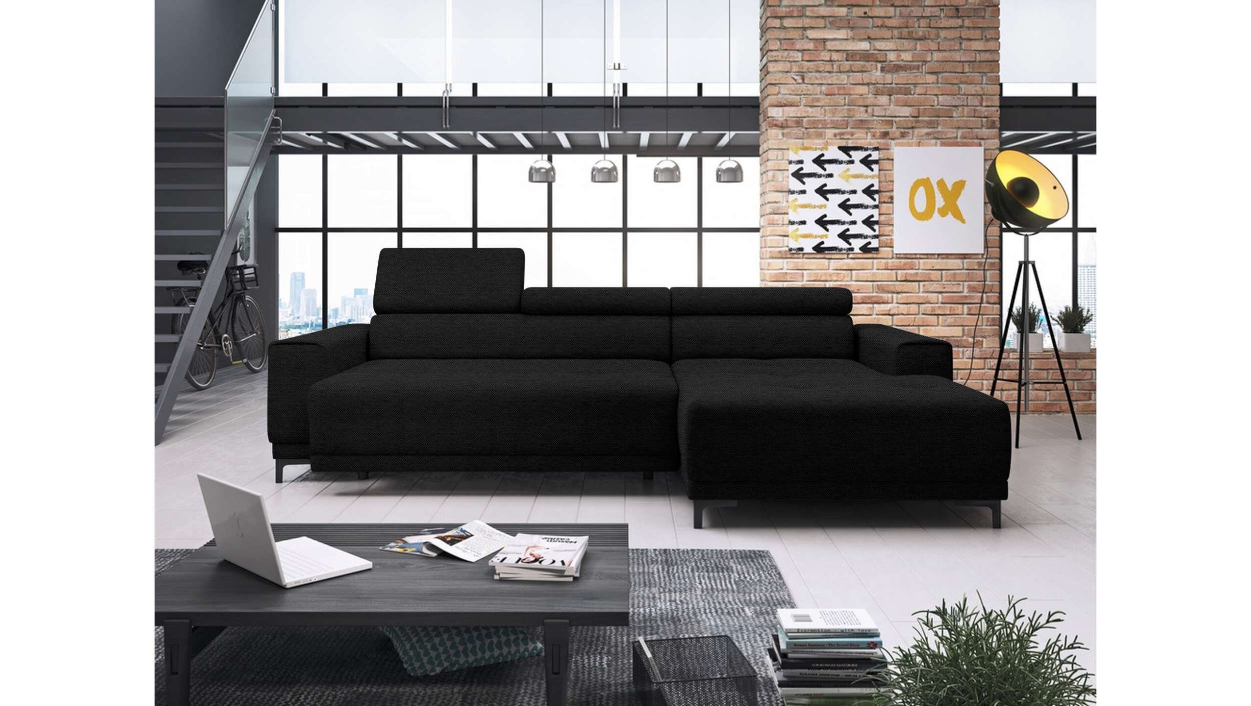 links rechts Modern Eckcouch, Sitztiefenverstellung, Stylefy Harrison Mini, oder Design Ecksofa elektrischer bestellbar, mane Kopfteil- Relaxfunktion, und inklusive L-Form,