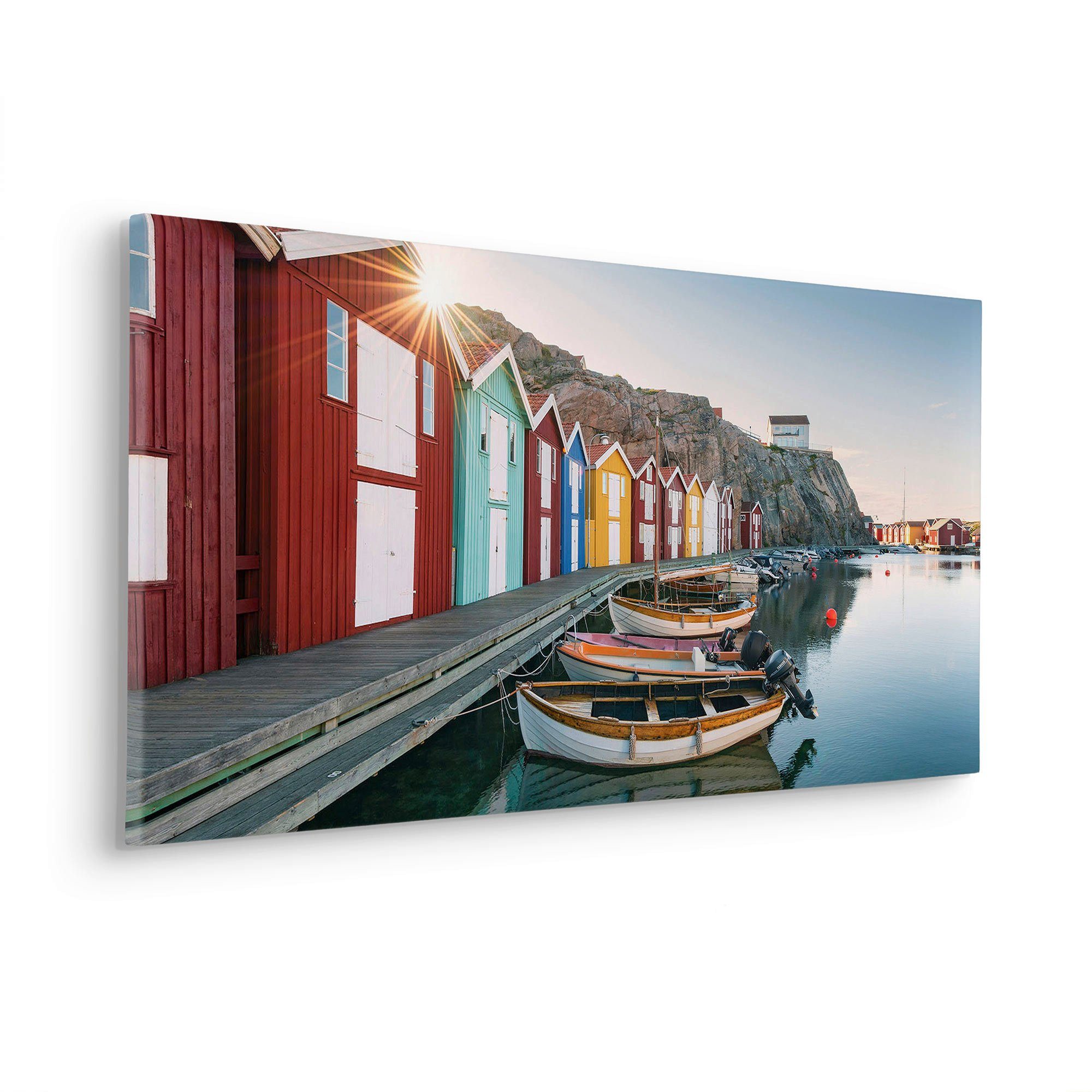 Komar Leinwandbild Malerische Smögen - Größe 90 x 40 cm, Baum, Berge, Blumen, Blätter, Foto, Jahreszeiten, Landschaft, Meer, Natur, Palmen, Strand (Packung, 1 St), Keilrahmenbild mi Echtholzrahmen