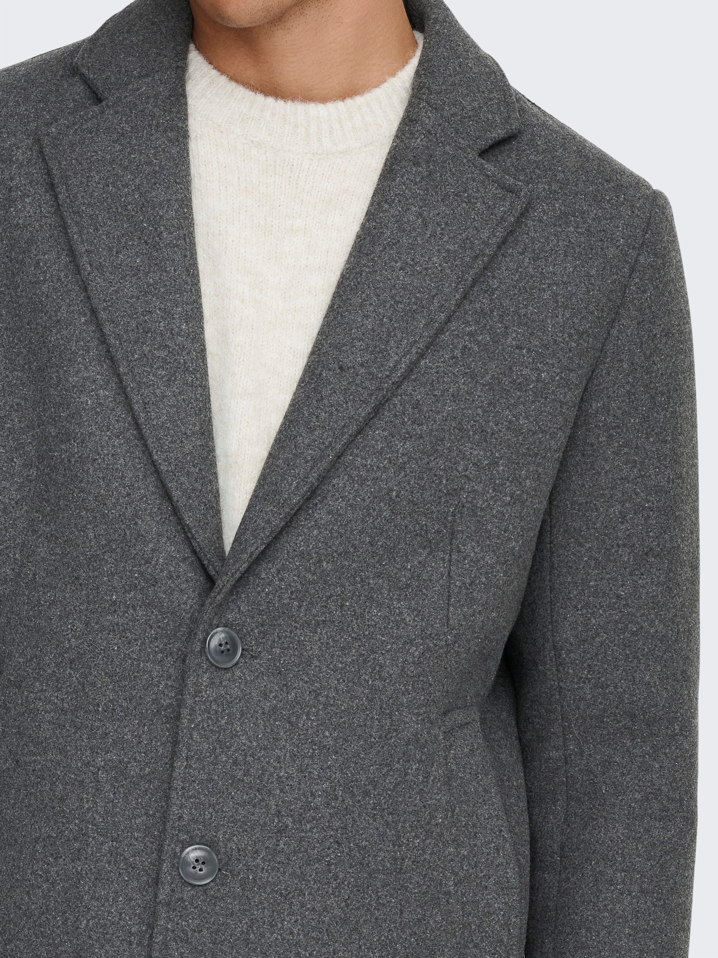 ONLY & SONS Langmantel ONSMATTHEW WOOL COAT OTW NOOS mit Wolle