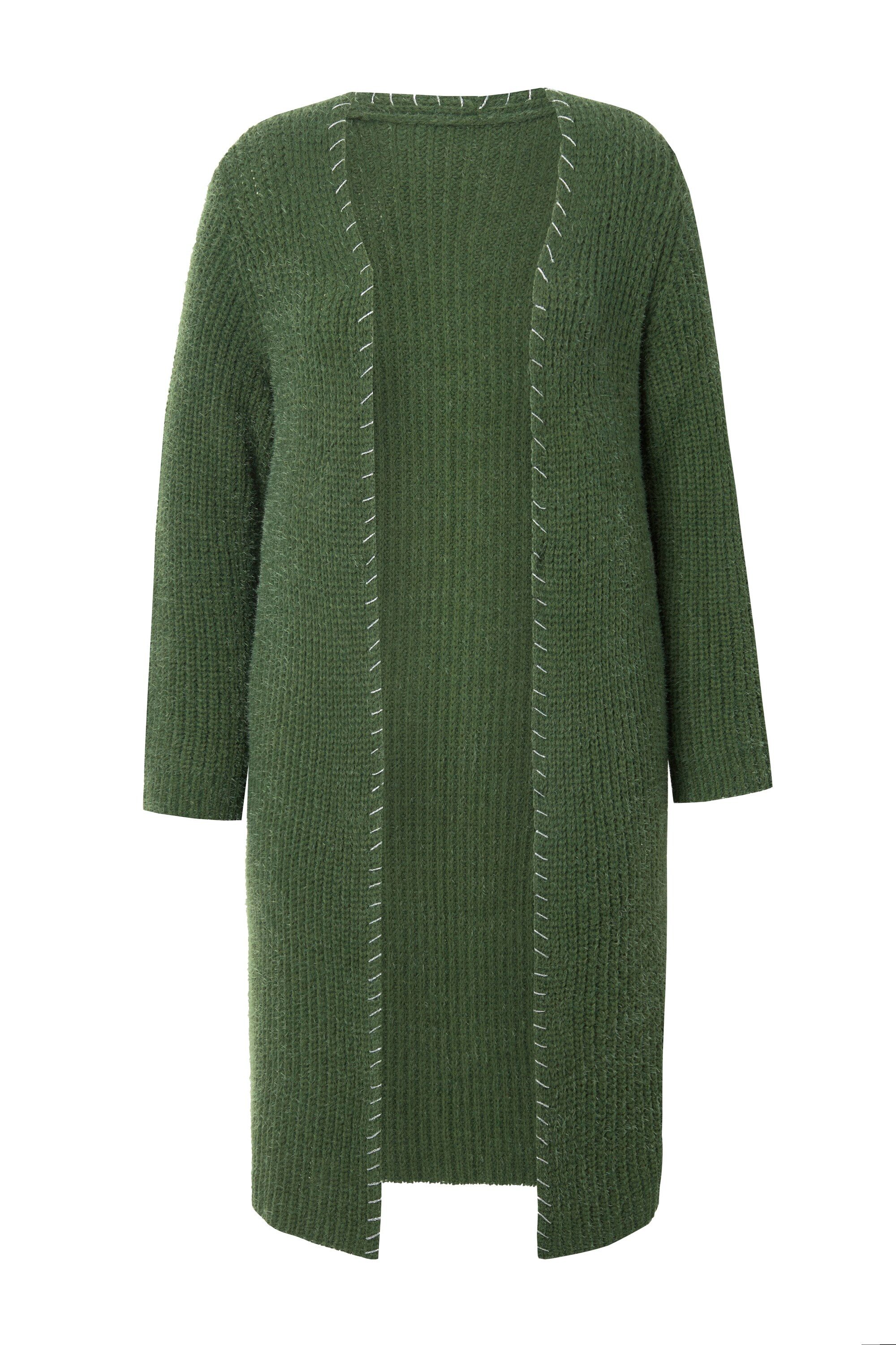MIAMODA Strickjacke Strickjacke extra lang Ausschnitt günstig online kaufen