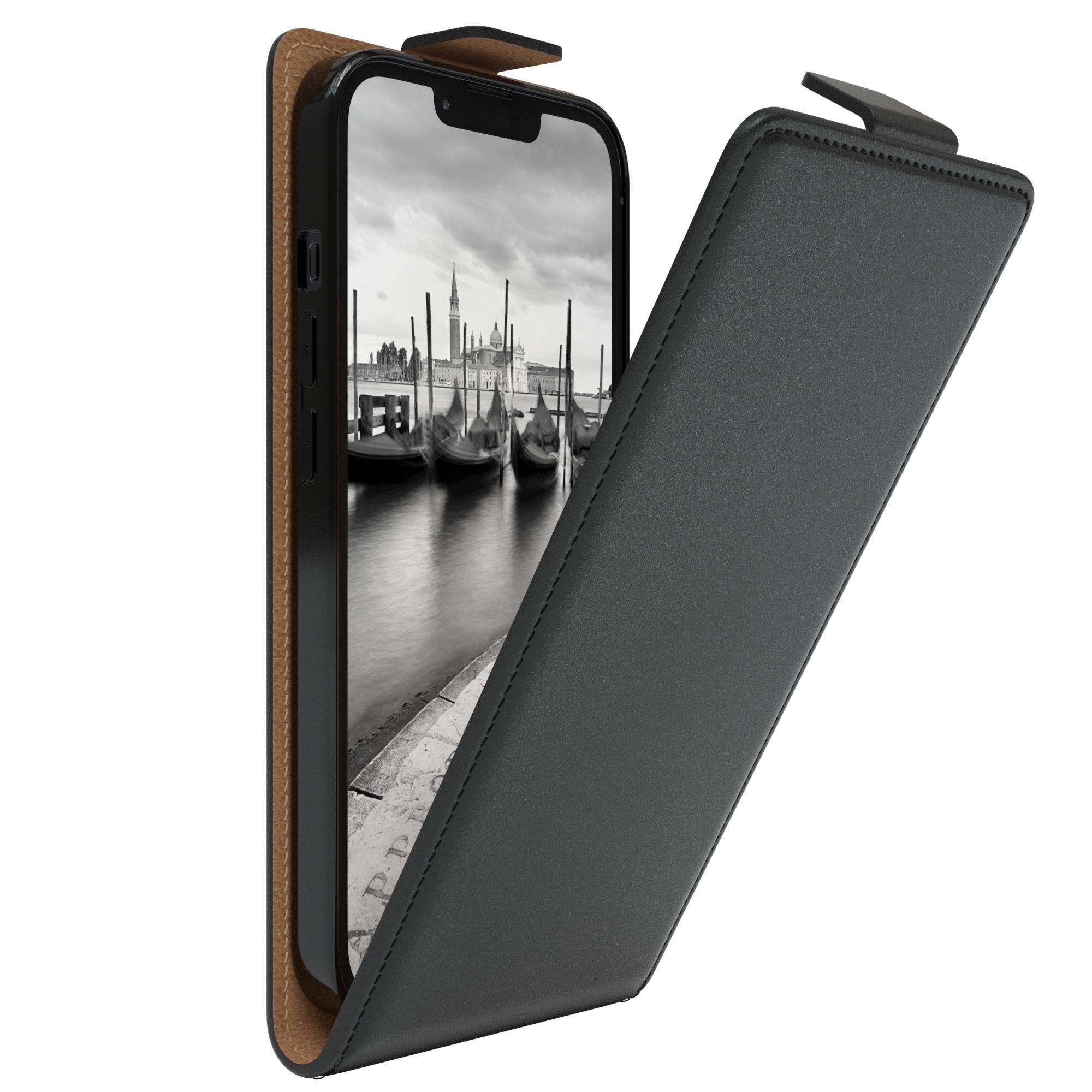 EAZY CASE Handyhülle Flipcase für Apple iPhone 14 6,1 Zoll, Tasche Klapphülle Handytasche zum Aufklappen Etui Kunstleder Schwarz