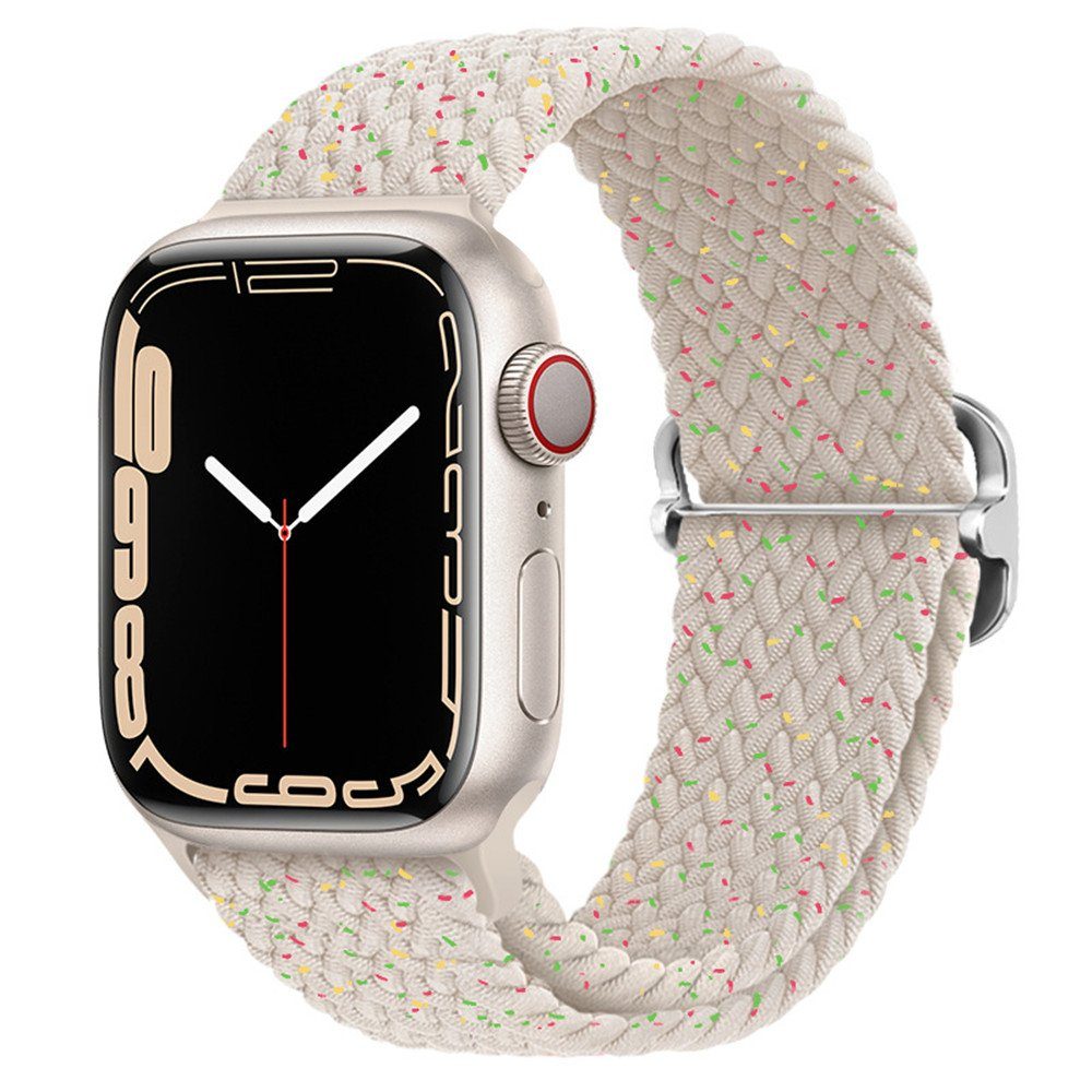 XDeer Uhrenarmband Nylon Loop Armband für Apple Watch Armband 38/40/41mm und 42/44/45mm, elastisches Stoff Geflochtenes Sport Band für iWatch Series 7
