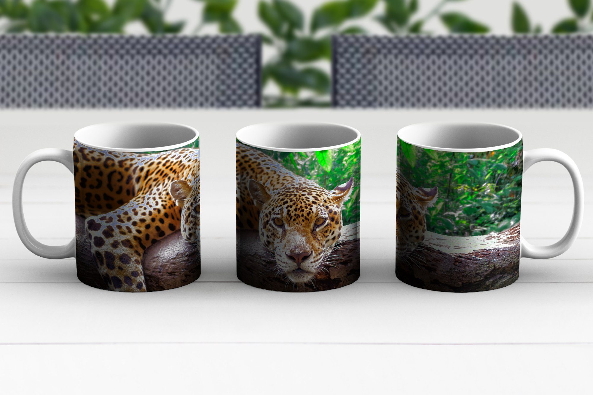 MuchoWow Tasse Keramik, Becher, Teetasse, Teetasse, Geschenk ruht, Jaguar Kaffeetassen