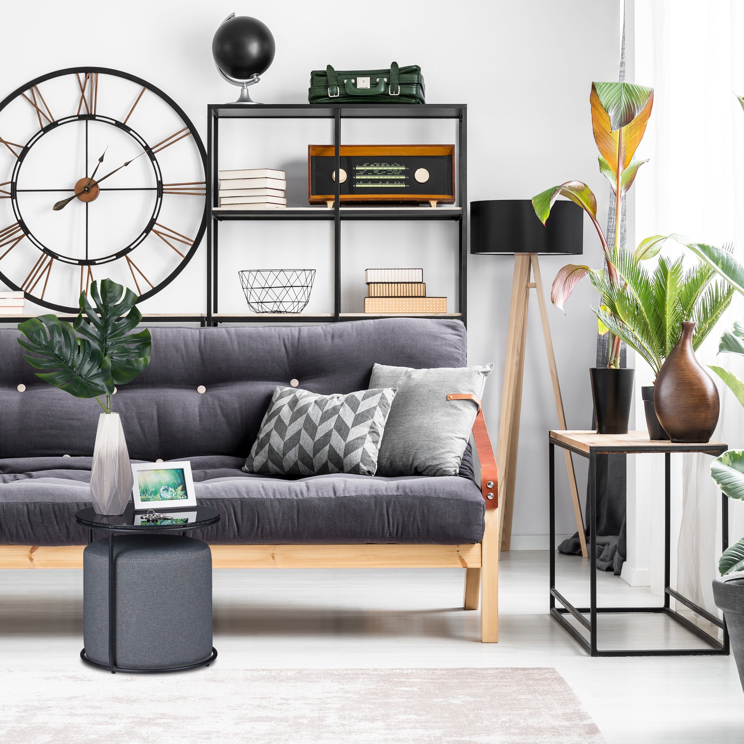 relaxdays Beistelltisch mit integriertem Hock günstig online kaufen