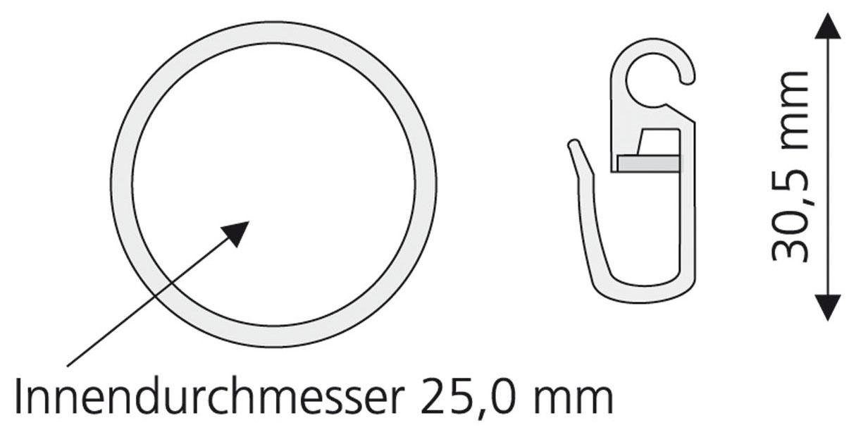 Liedeco Gardinenring, Gardinenstangen, (Set, 8-St., mit günstig online kaufen