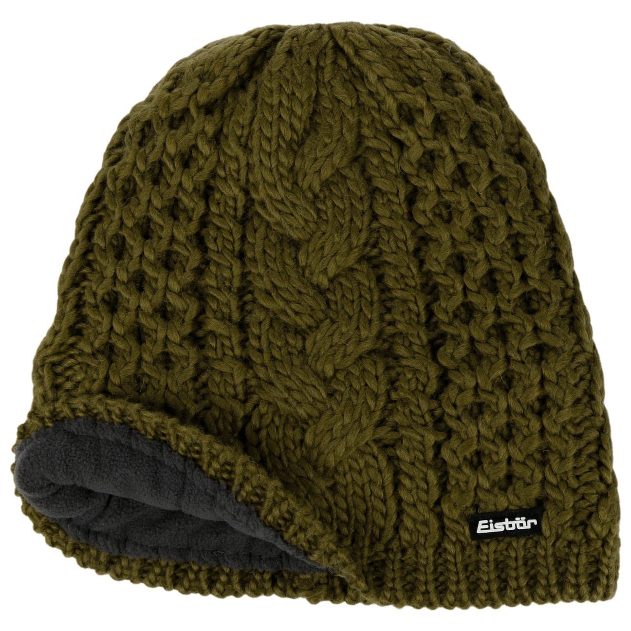 Strickmütze Eisbär mit Beanie (1-St) oliv Futter