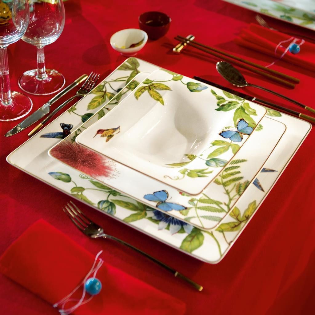 Villeroy & Boch Suppenteller Amazonia Suppenteller 24 x 21 cm 6er Set, (6 St)