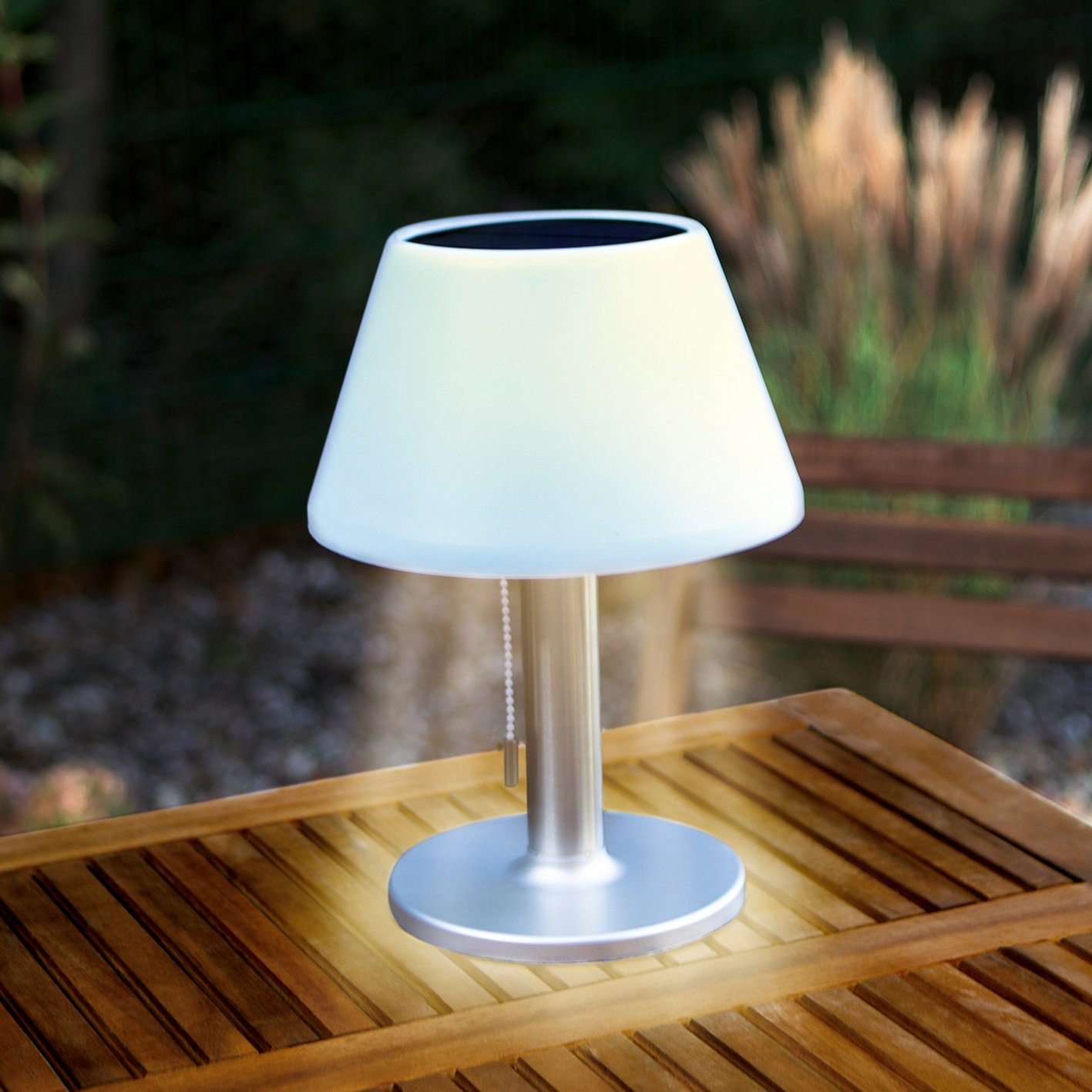 EASYmaxx LED Tischleuchte, In- & Outdoor Edelstahl