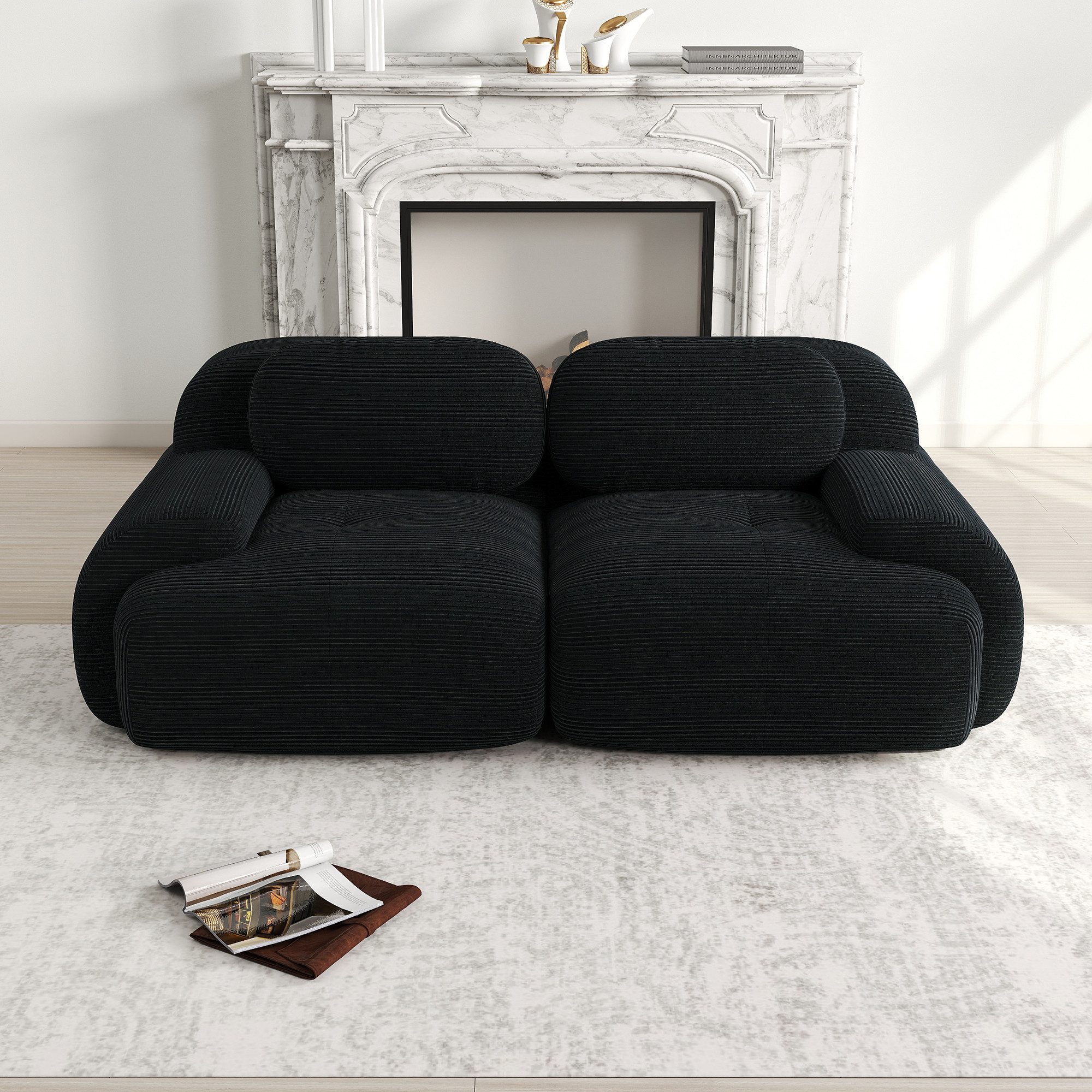 Odikalo 2-Sitzer modular kombinierbar Polstersofa Chaiselongue, günstig online kaufen