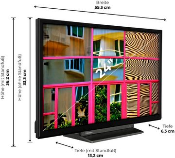 Toshiba 24WL3C63DA/2 LED-Fernseher (60 cm/24 Zoll, HD-ready, Smart-TV)