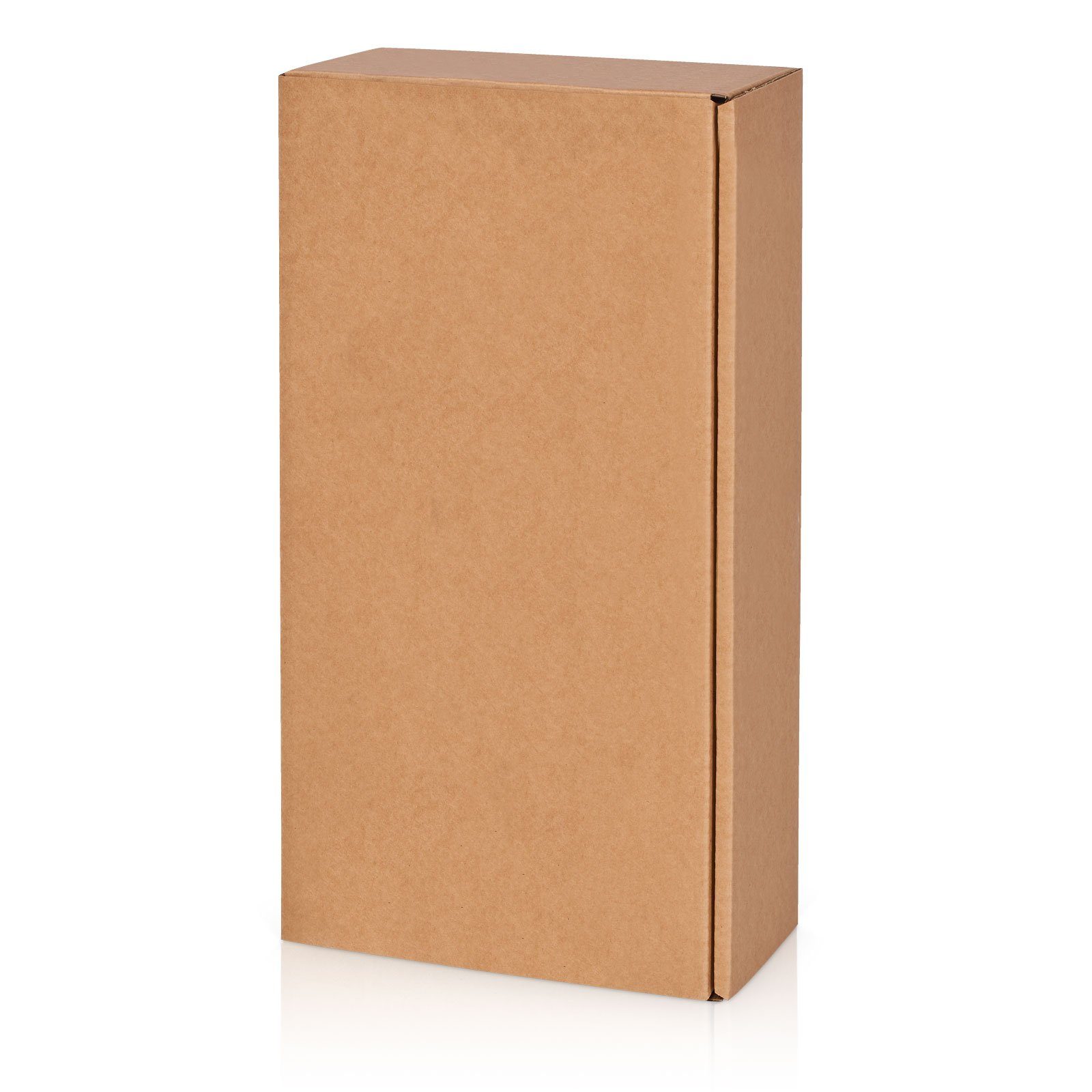 KK Verpackungen Geschenkbox (25 St), 25 x Präsentkarton für 2 Flaschen 360x180x90 mm Kraftpapier Natur
