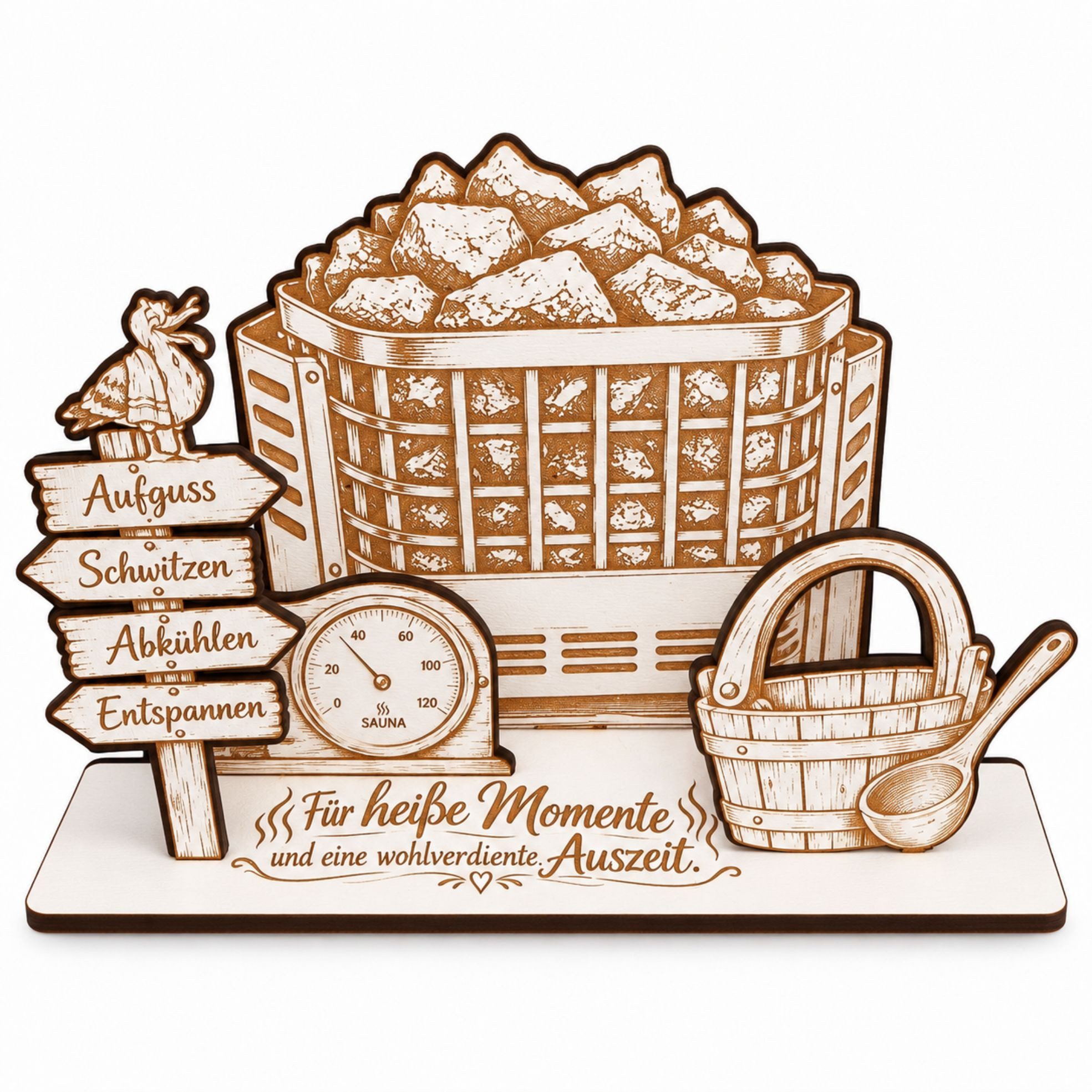 Dekolando Geschenkkarte Sauna Geldgeschenk Geschenk für Saunafans & Wellness 14x9cm