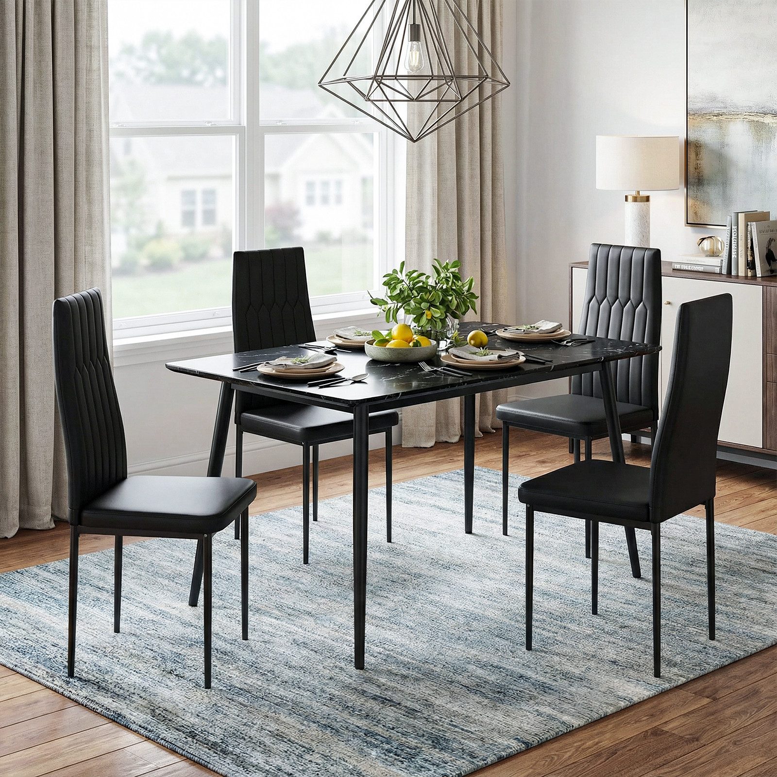 TLGREEN Esszimmerstuhl Stuhl mit hoher Rückenlehne, (4 St), für Esstisch, Esszimmer, Dining Table, Vorzimmer Möbel Set gepolstert