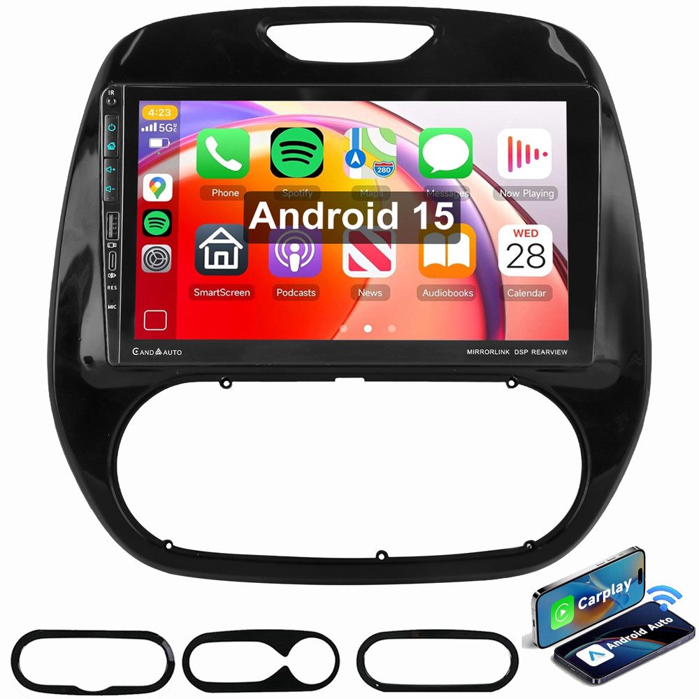 ESSGOO Für Renault Captur MK1 2013-2019 Carplay Type-C GPS Navi Autoradio (RDS, Digitalradio (DAB), FM, AM, Apple Carplay Android Auto Navi WIFI Mirror Link SWC RDS)