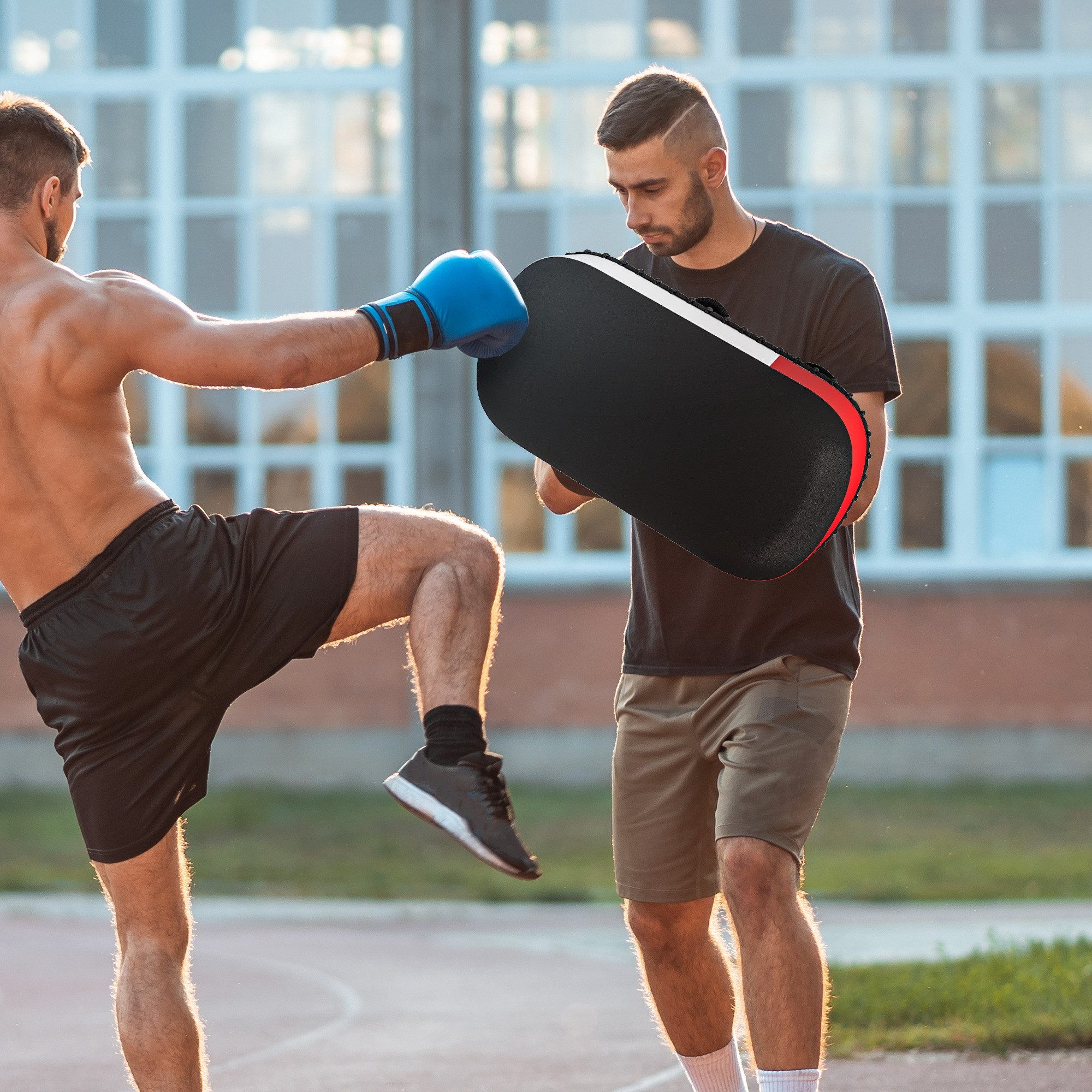 SPORTNOW Schlagpolster Pratzen Kickboxen Kickpolster für Training, Kunstlederbezug