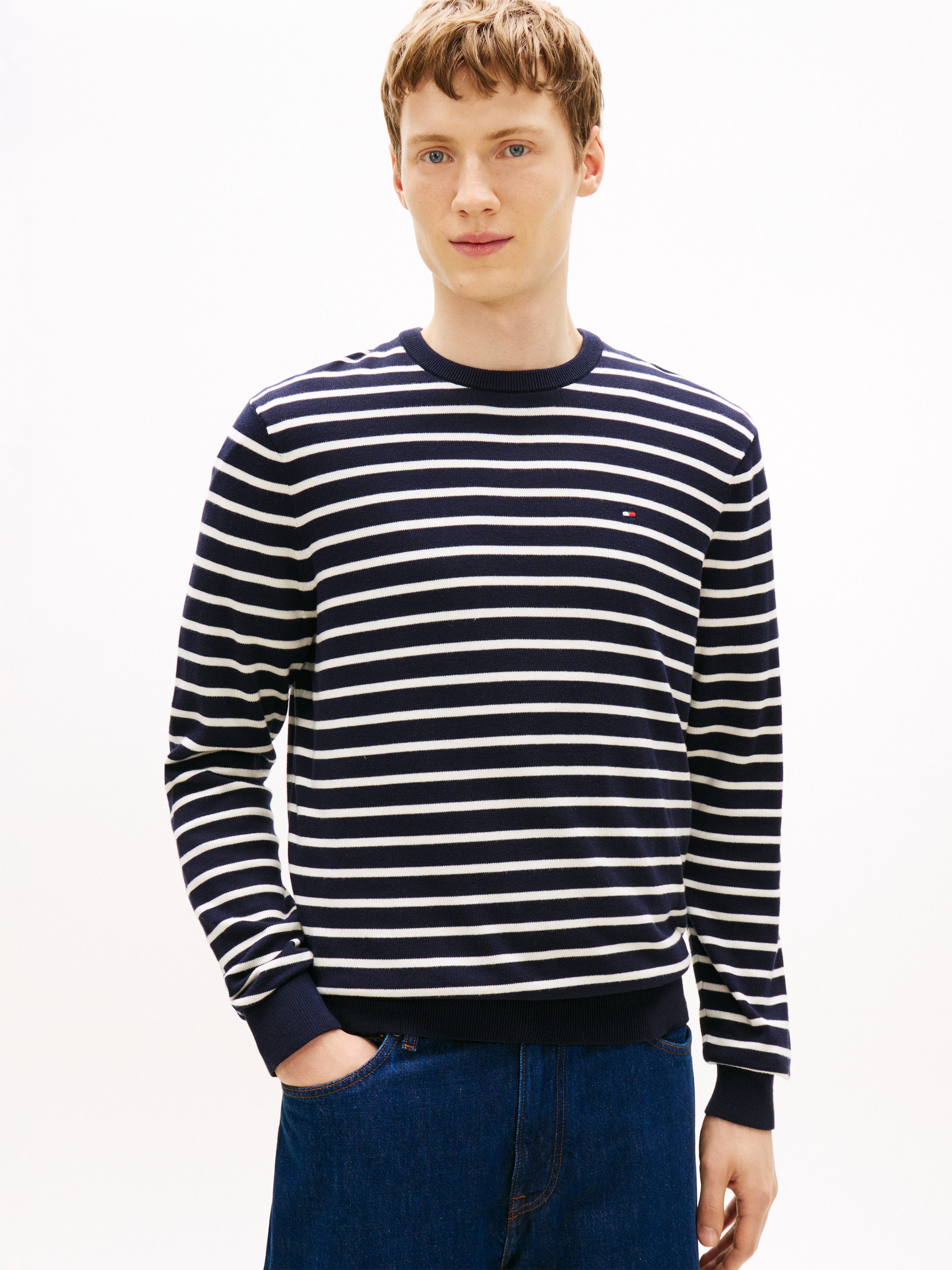 Tommy Hilfiger Rundhalspullover ESSENTIAL COTTON Crewneck Regular Fit Premium Mode