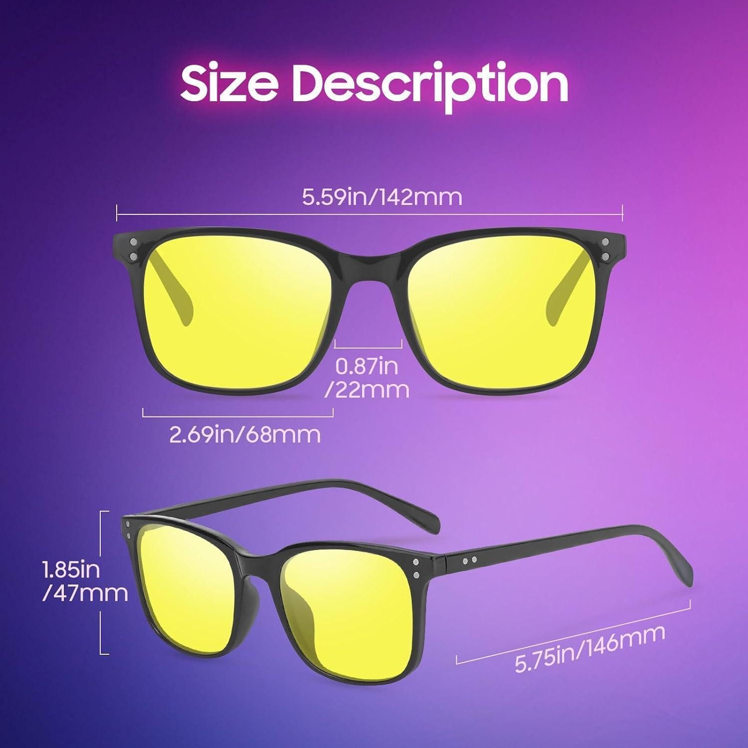 LuxusKollektion Sonnenbrille Computerbrille Blue Light Brillenfassungen Damen Schwarz Gelb79%