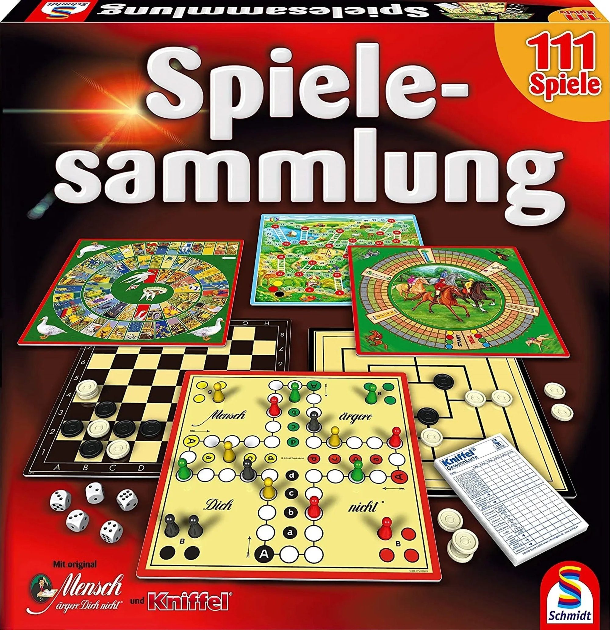 Schmidt Spiele Spiel 111er Spielesammlung Brettspiele Klassiker Familie