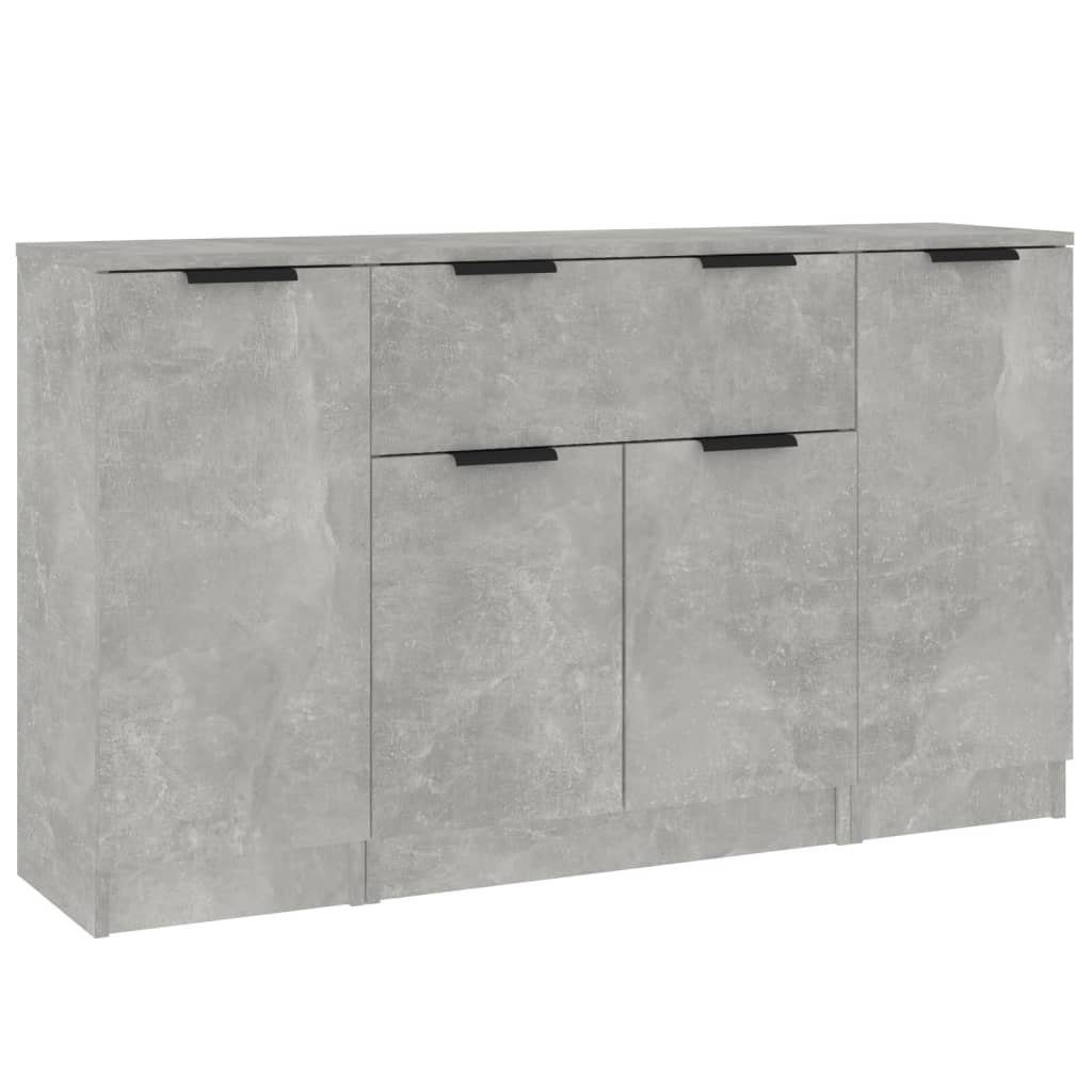 vidaXL Sideboard Sideboards 3 Stk. Betongrau günstig online kaufen