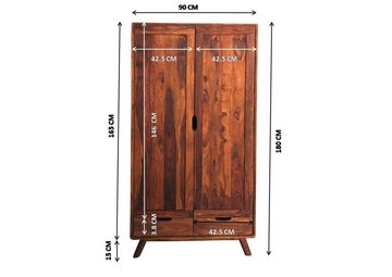 Massivmoebel24 Dreh-/Schwebetürenschrank Schrank Sheesham 90x45x180 walnuss lackiert MALMÖ 2 #100