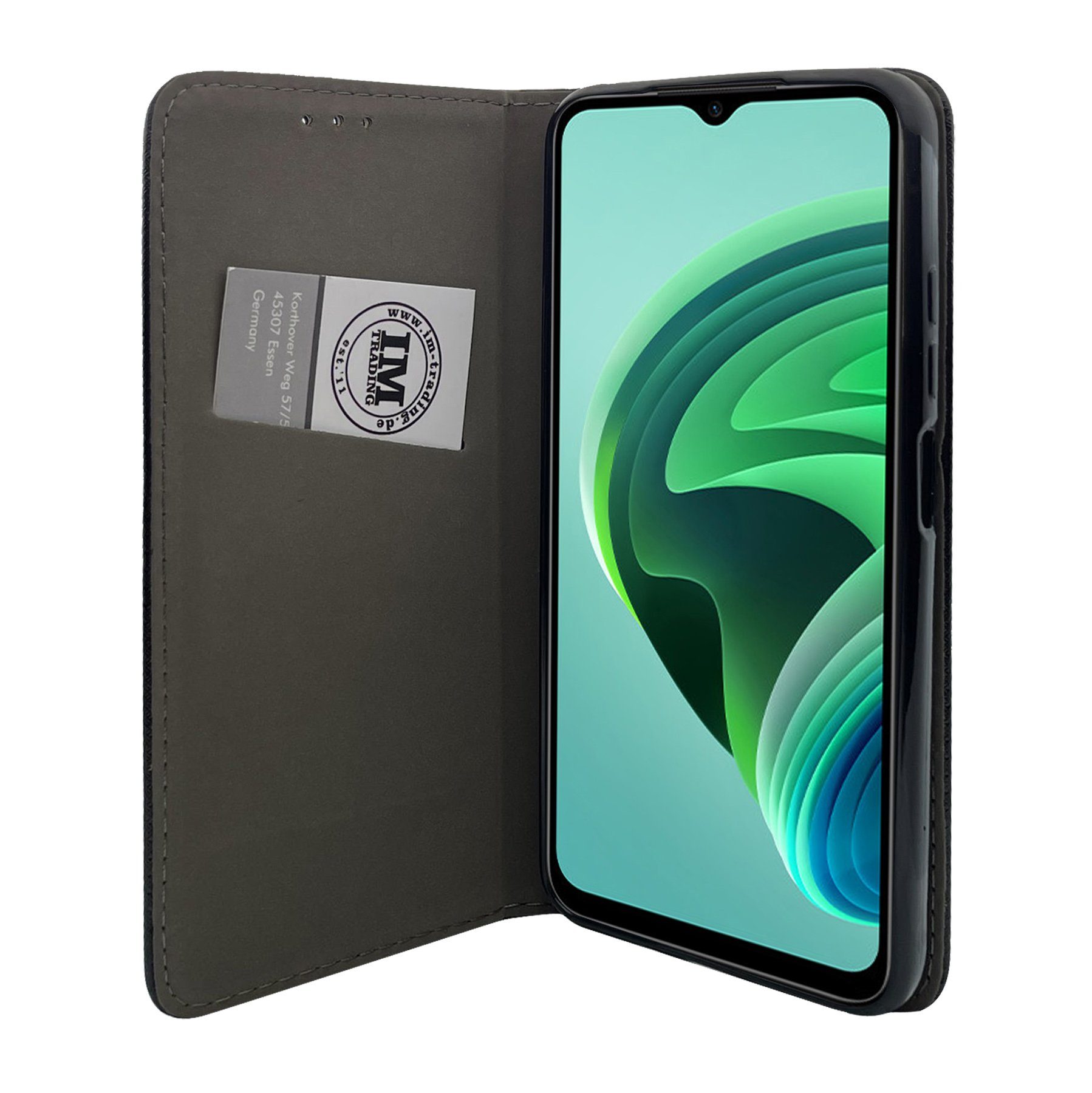 cofi1453 Handyhülle Buch Tasche für Xiaomi Redmi 10 5G Hülle schwarz 6,5 Zoll, Schutzhülle mit Standfunktion, Kartenfach