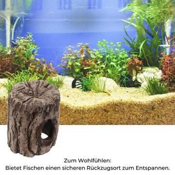 GarPet Aquariendeko Aquarium Terrarium Deko Keramik Baumstumpf Laich Höhle Wurzel Versteck