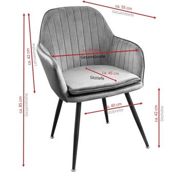 TRISENS Polsterstuhl Medea (einzeln oder im Doppel, 1 St), Essstuhl mit bequemer Sitzpolsterung Küchenstuhl in moderner Optik