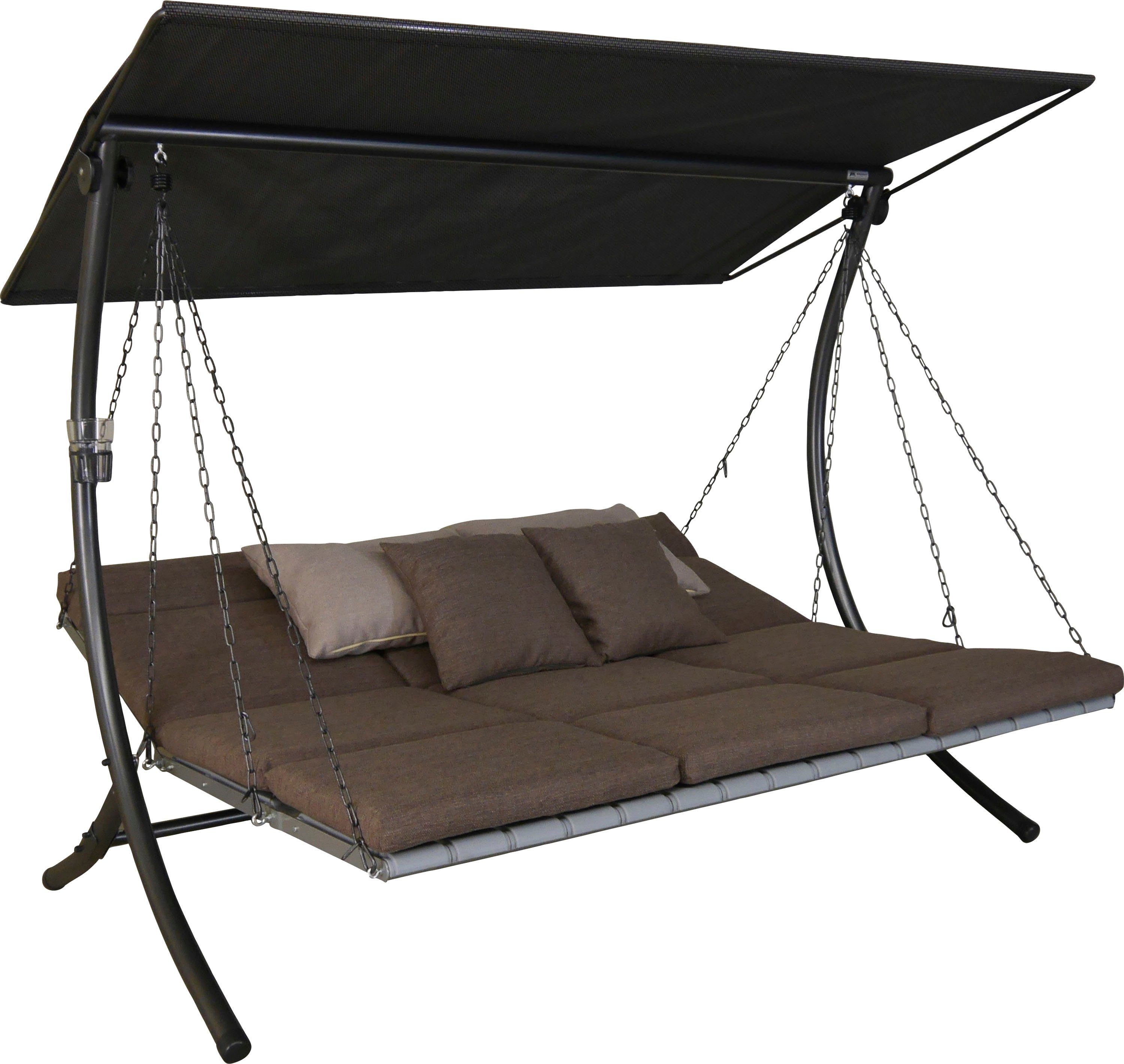 Angerer Freizeitmöbel Hollywoodschaukel Luxus Smart olive, 3-Sitzer,  Bettfunktion, BxTxH: 210x145x160 cm