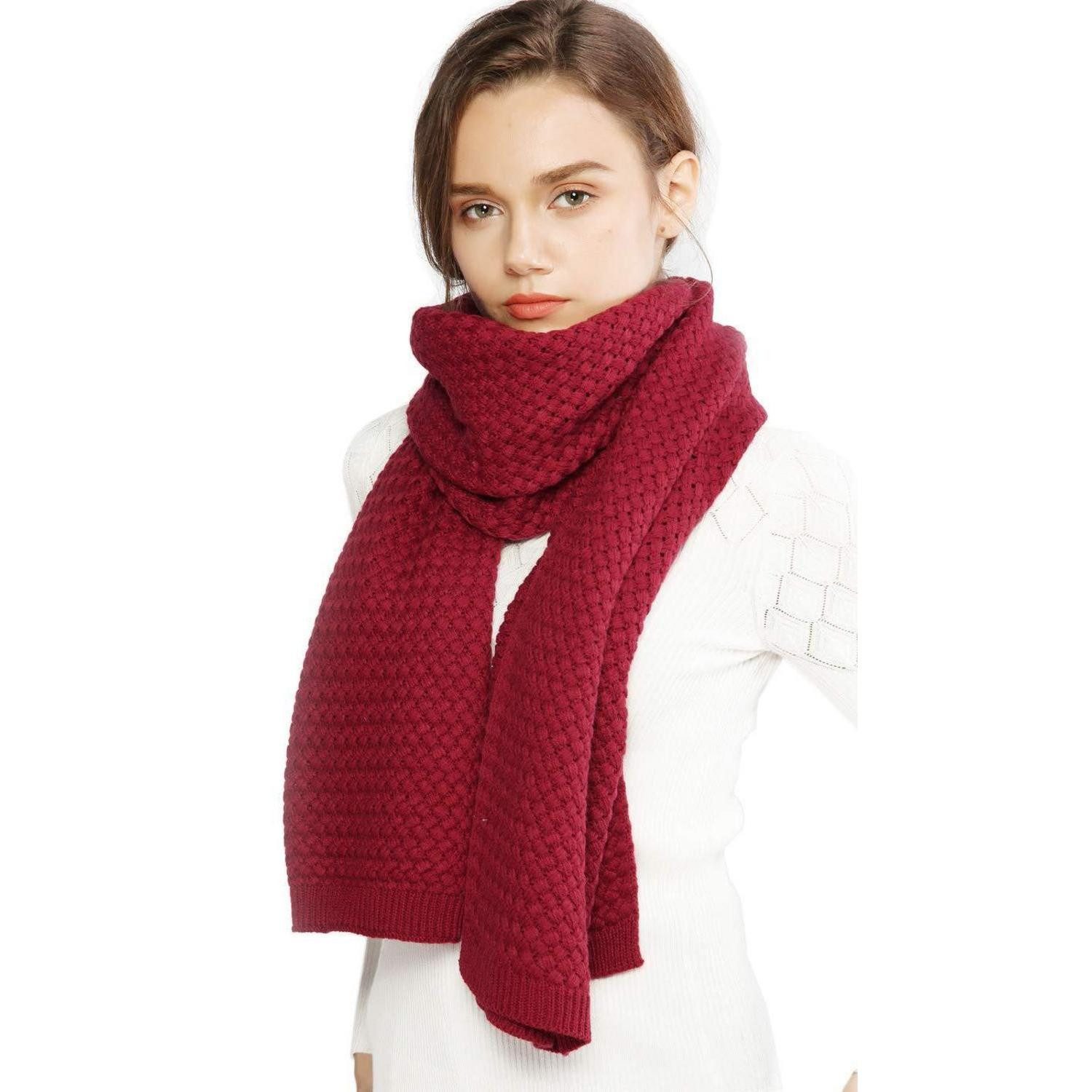 LuxusKollektion Strickschal Strick Schal Damen Rot Warm Kuschelig, (1-St)