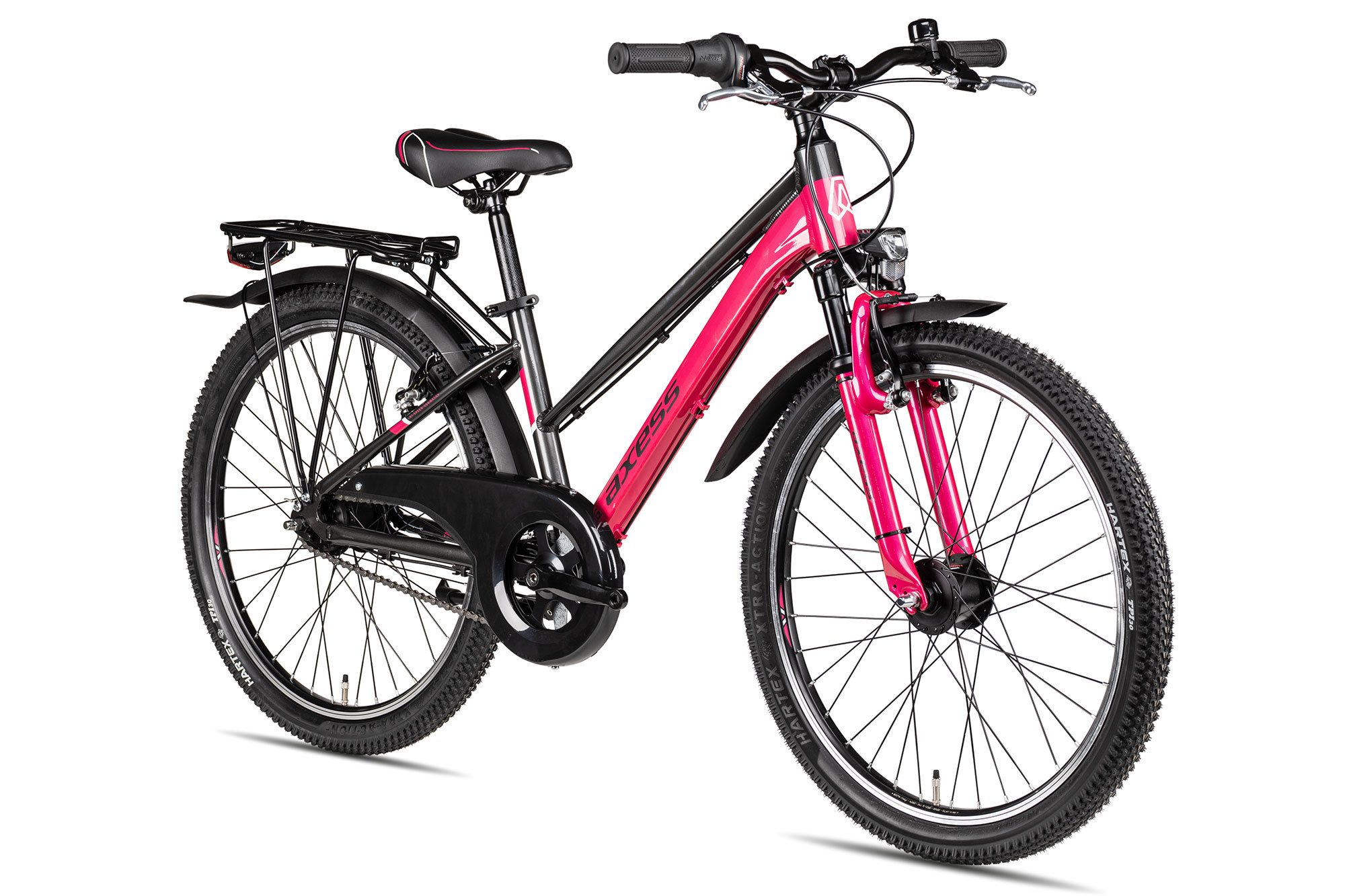 Axess Kinderfahrrad Adventure 7 24 Trapez, 7 Gang Shimano Nexus 7 Rücktritt Schaltwerk, Nabenschaltung Rücktritt, Nebenschaltung Rücktritt violett/rosa