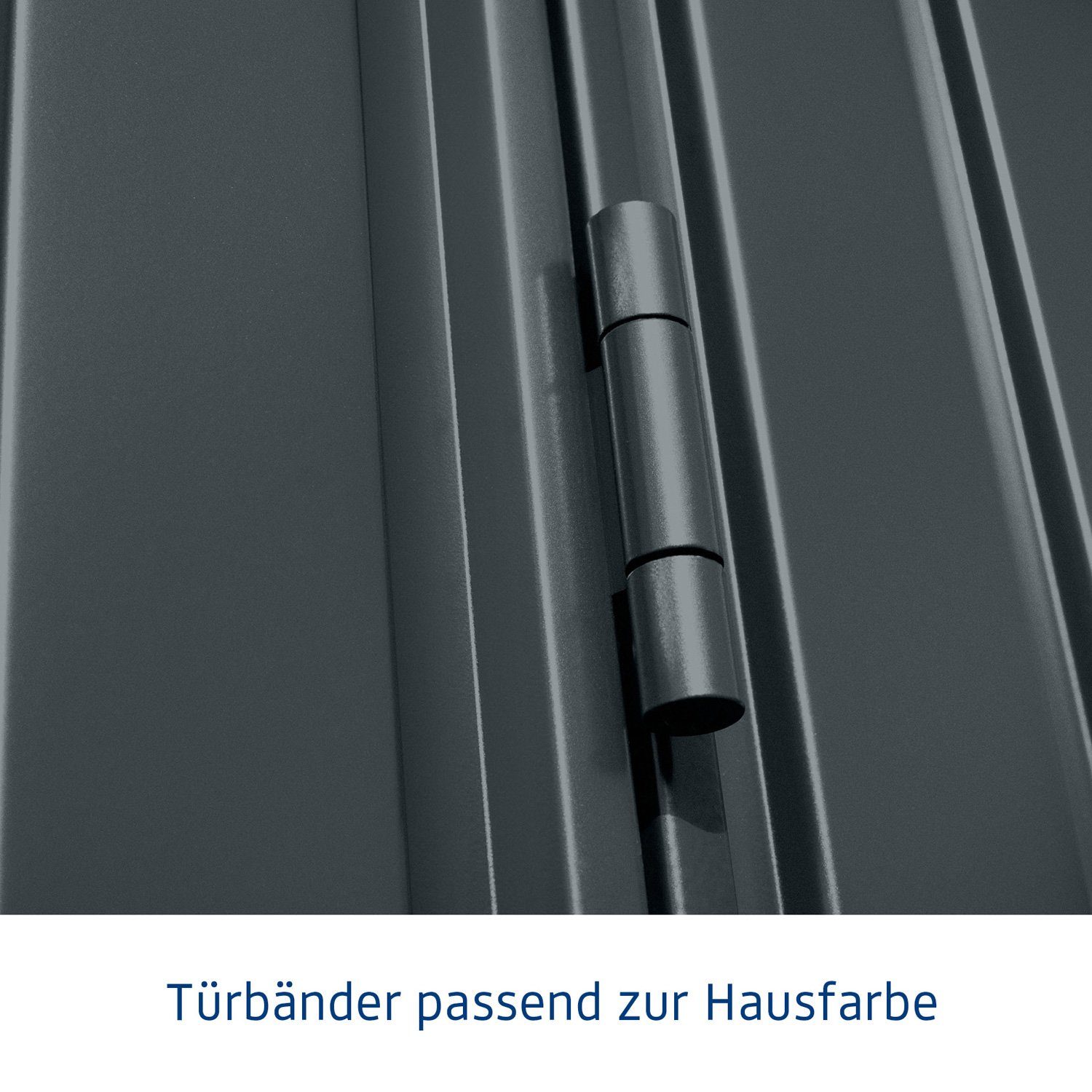 Hörmann Ecostar Gerätehaus Trend Metall-Gerätehaus 2-flüglige anthrazitgrau Pultdach mit Typ Tür 3
