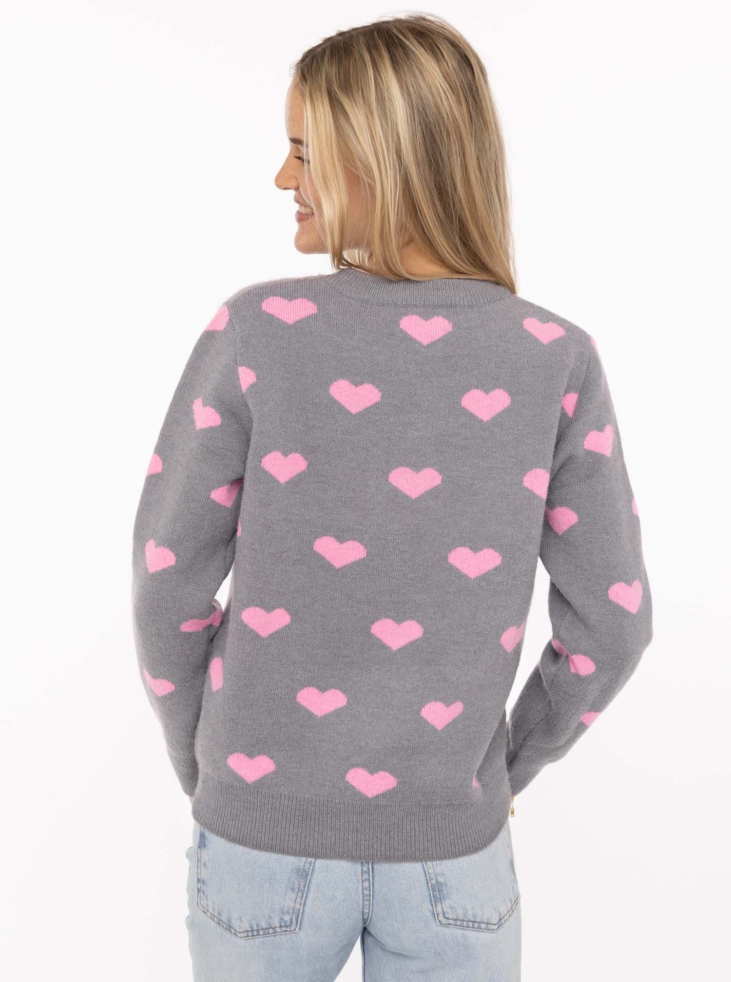 Zwillingsherz Strickpullover "Herz" mit Herzmotiv, Rundhalsausschnitt