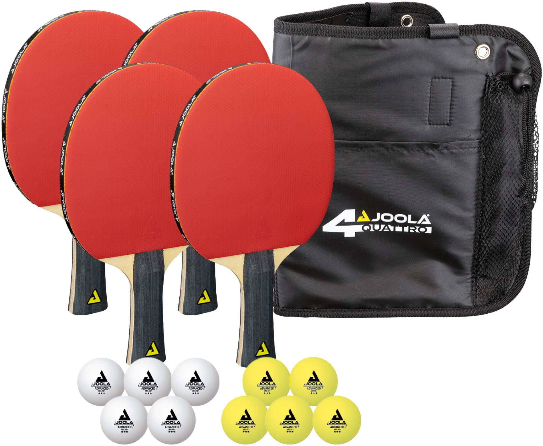Joola Tischtennisschläger Tischtennis-Set Quattro (Set, mit Bällen, mit Tasche)