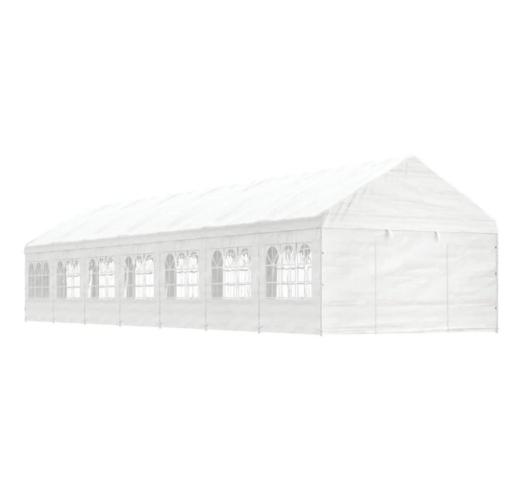 Thumbnail - vidaXL Pavillon, Partyzelt mit Dach Weiß 15,61x4,08x3,22 m Polyethylen