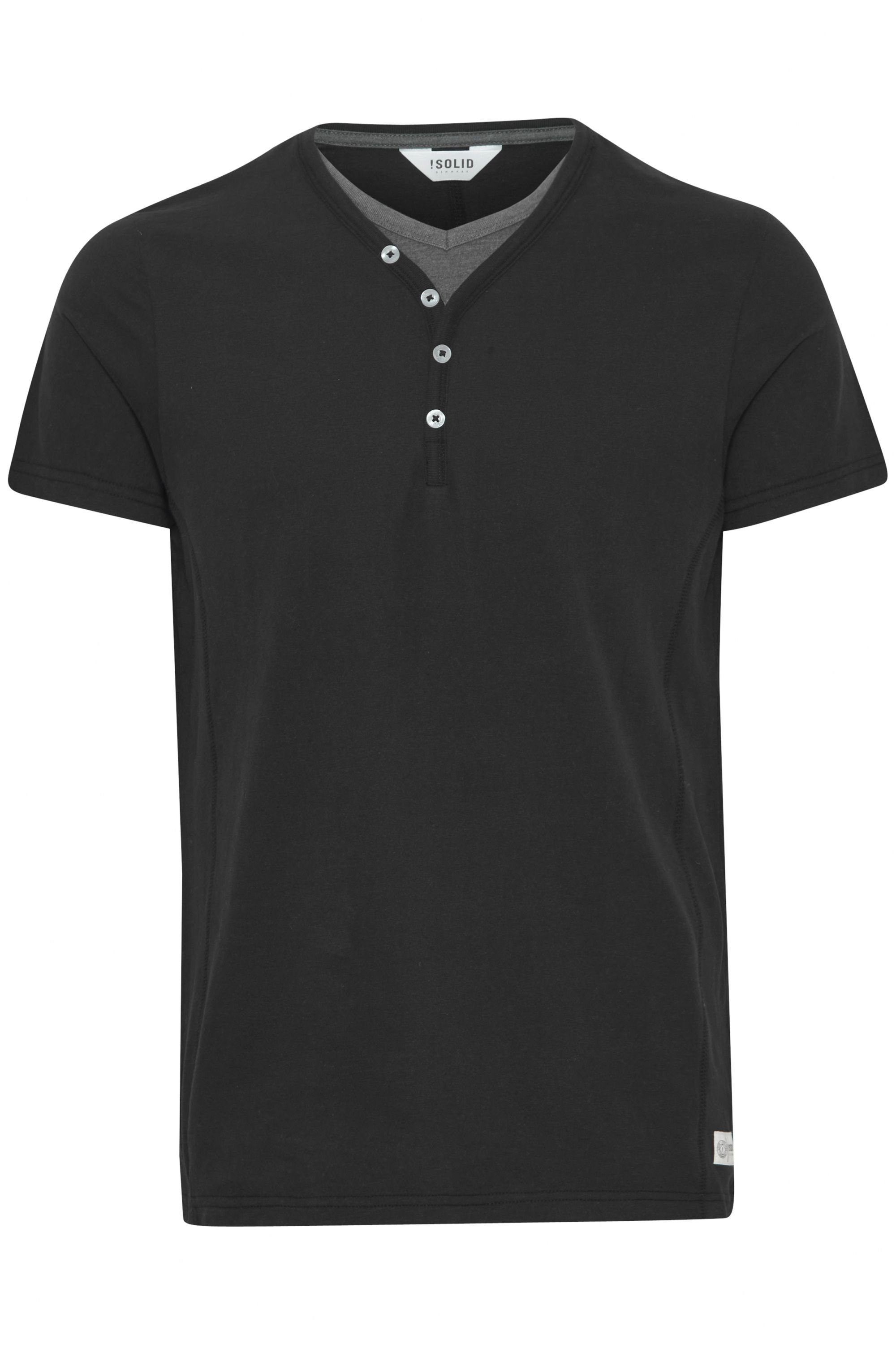 !Solid Layershirt SDDorian Kurzarmshirt im 2-in-1 Look Black (9000)