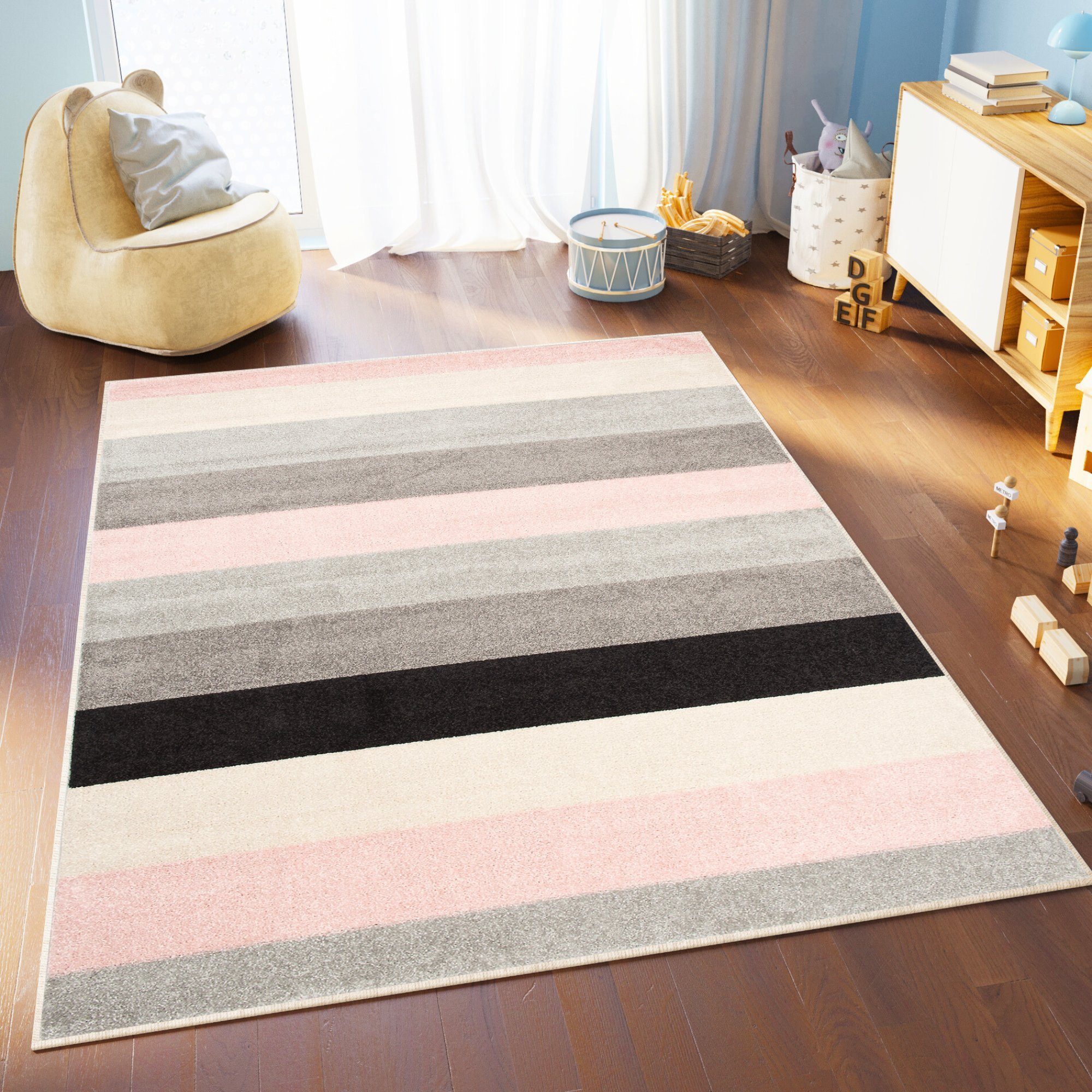 Tapiso Kinderteppich LAZUR, rechteckig, Höhe: 9 mm, Kurzflor, modern Design