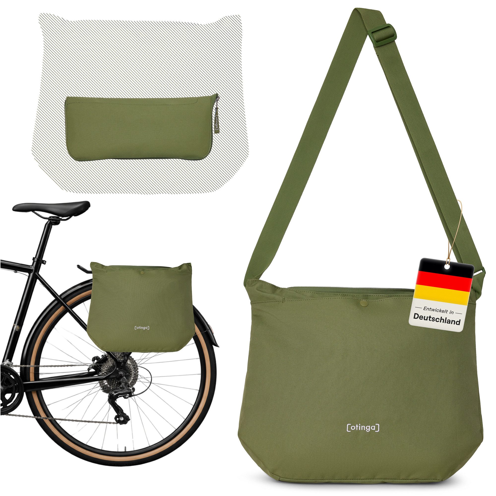 otinga Fahrradtasche - Shopper, Moderne Einkaufstasche, wasserdichte Fahrradtasche