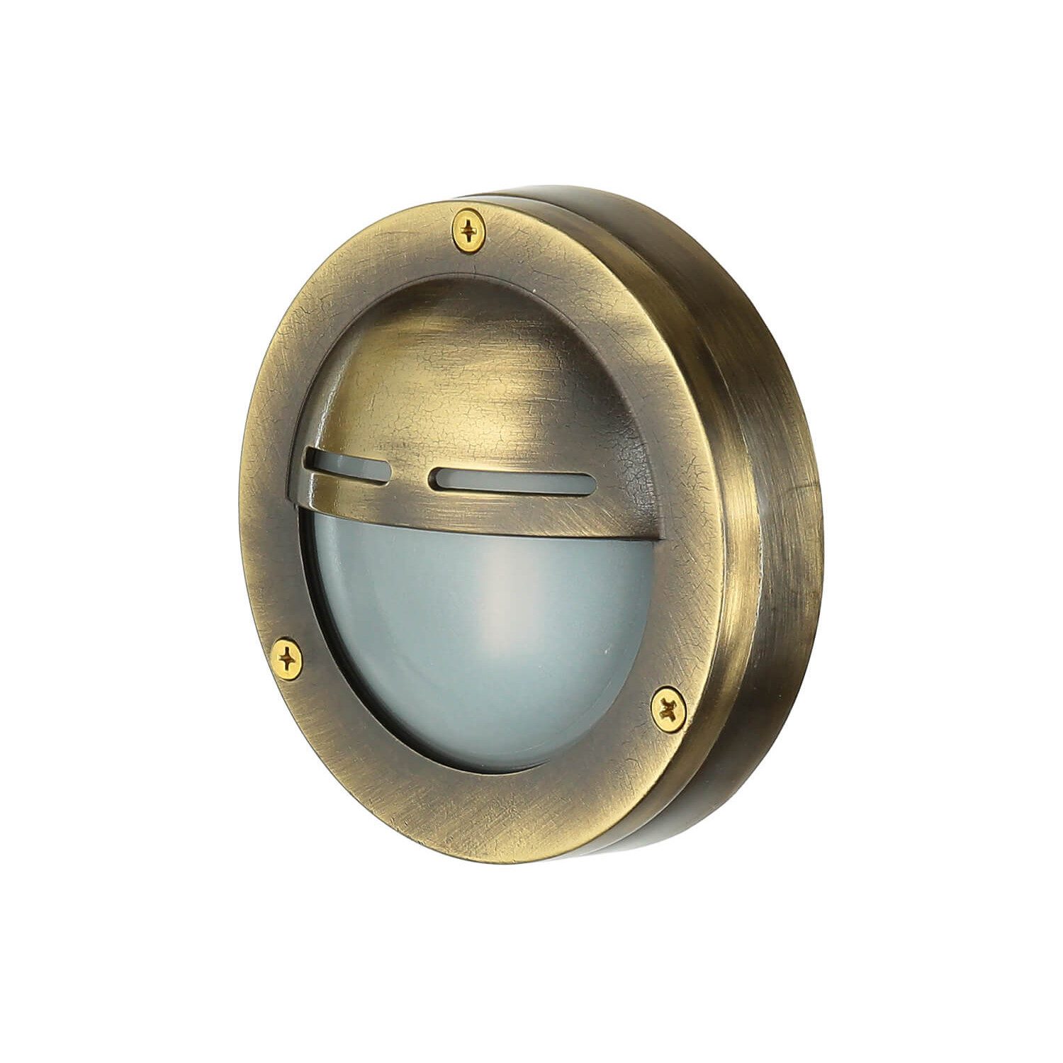 Licht-Erlebnisse Außen-Wandleuchte GALYN, ohne Leuchtmittel, Außenleuchte Wand Echt-Messing Maritim