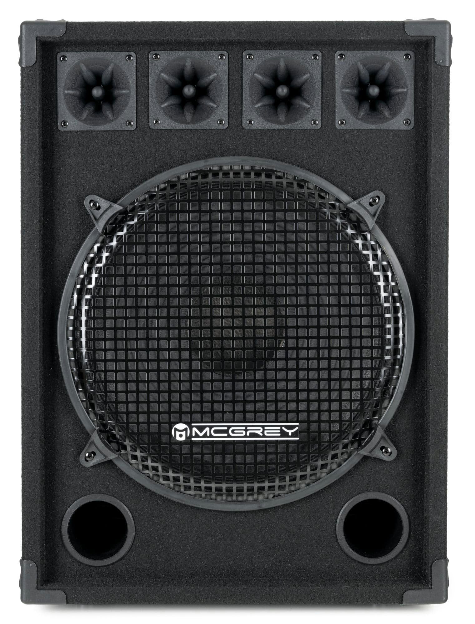 McGrey PA Komplettset DJ Anlage Party-Lautsprecher (Bluetooth, 800 W, Partyboxen 38cm (15 zoll) Subwoofer 2-Wege System - inkl. Endstufe)